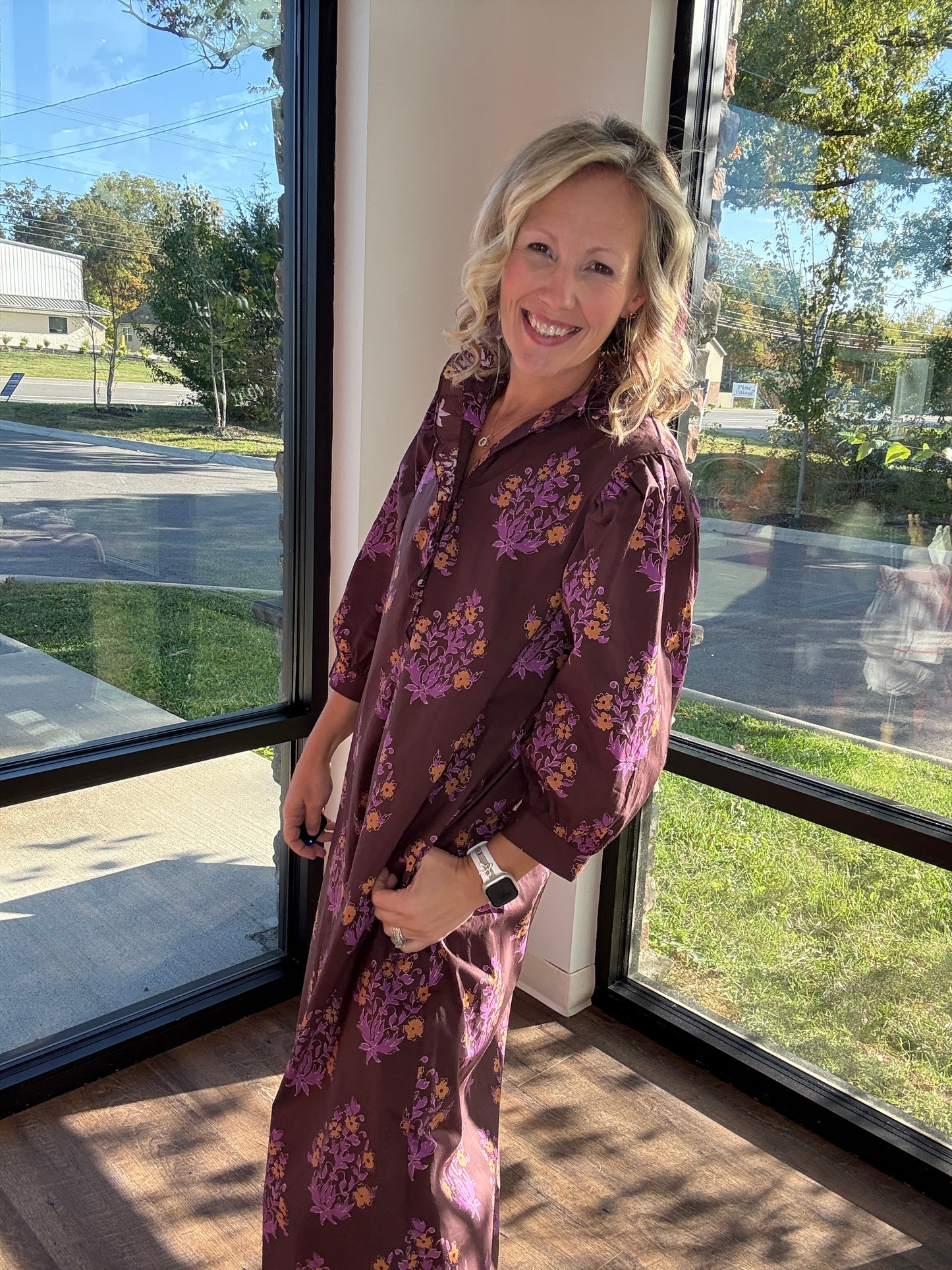 Falling for Florals Dress- Chocolate