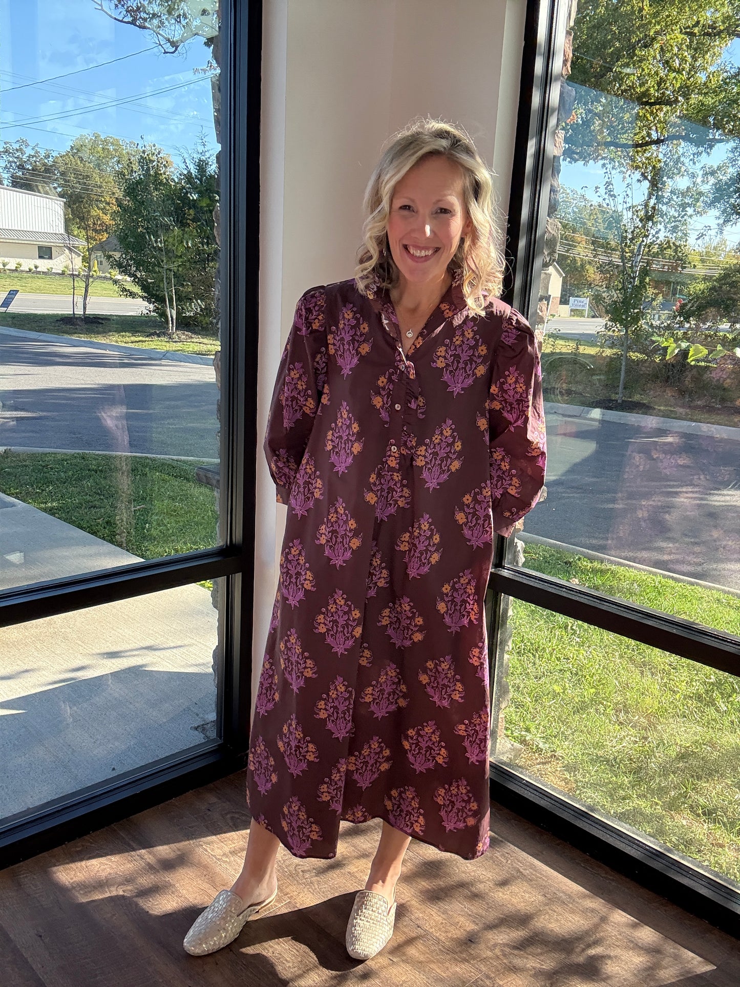 Falling for Florals Dress- Chocolate