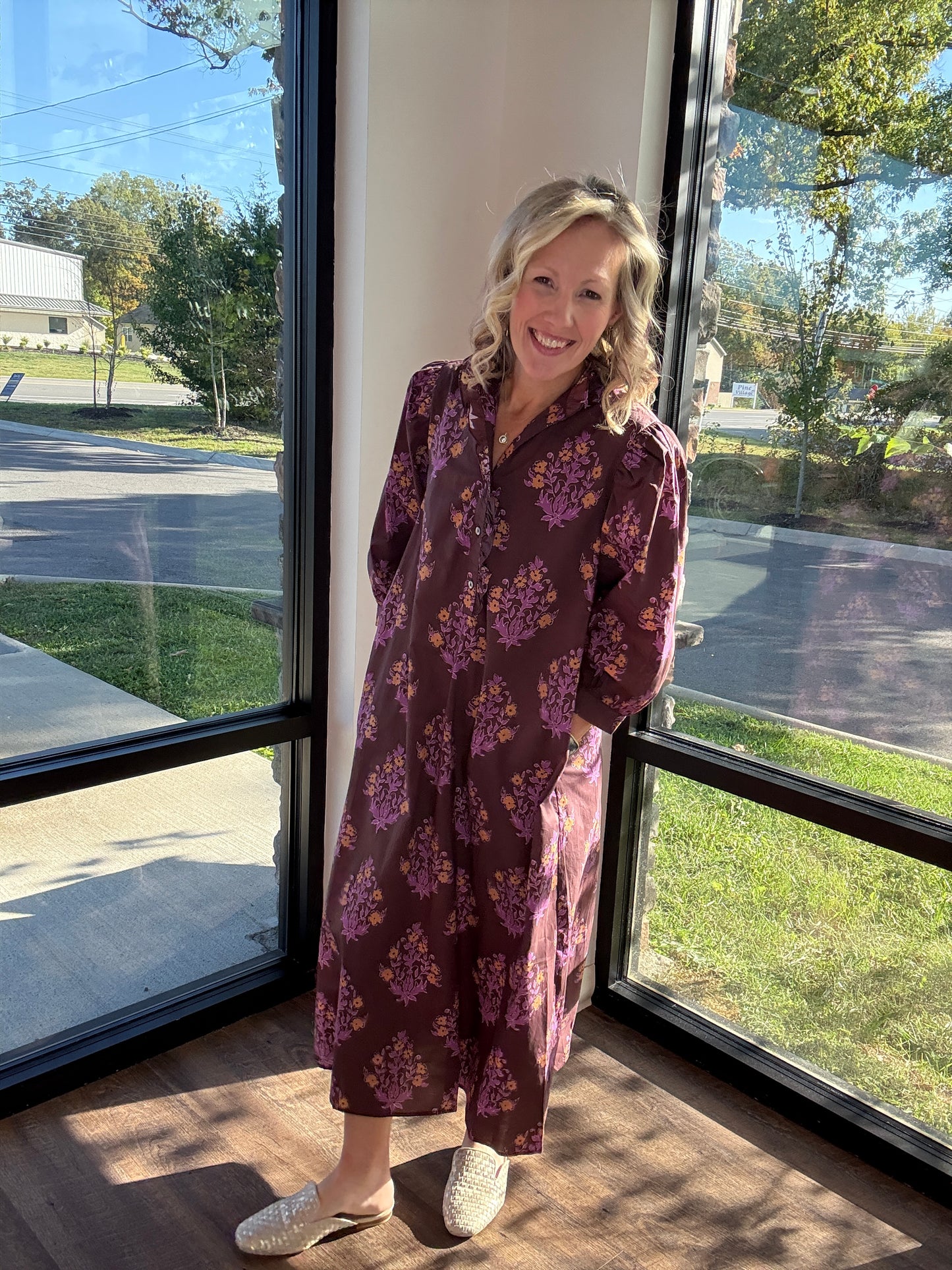 Falling for Florals Dress- Chocolate