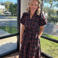 Merry Moments Plaid Dress- Navy