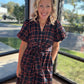 Merry Moments Plaid Dress- Navy