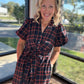 Merry Moments Plaid Dress- Navy