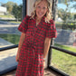 Merry Moments Plaid Dress- Red