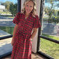 Merry Moments Plaid Dress- Red