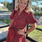 Merry Moments Plaid Dress- Red
