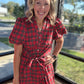 Merry Moments Plaid Dress- Red