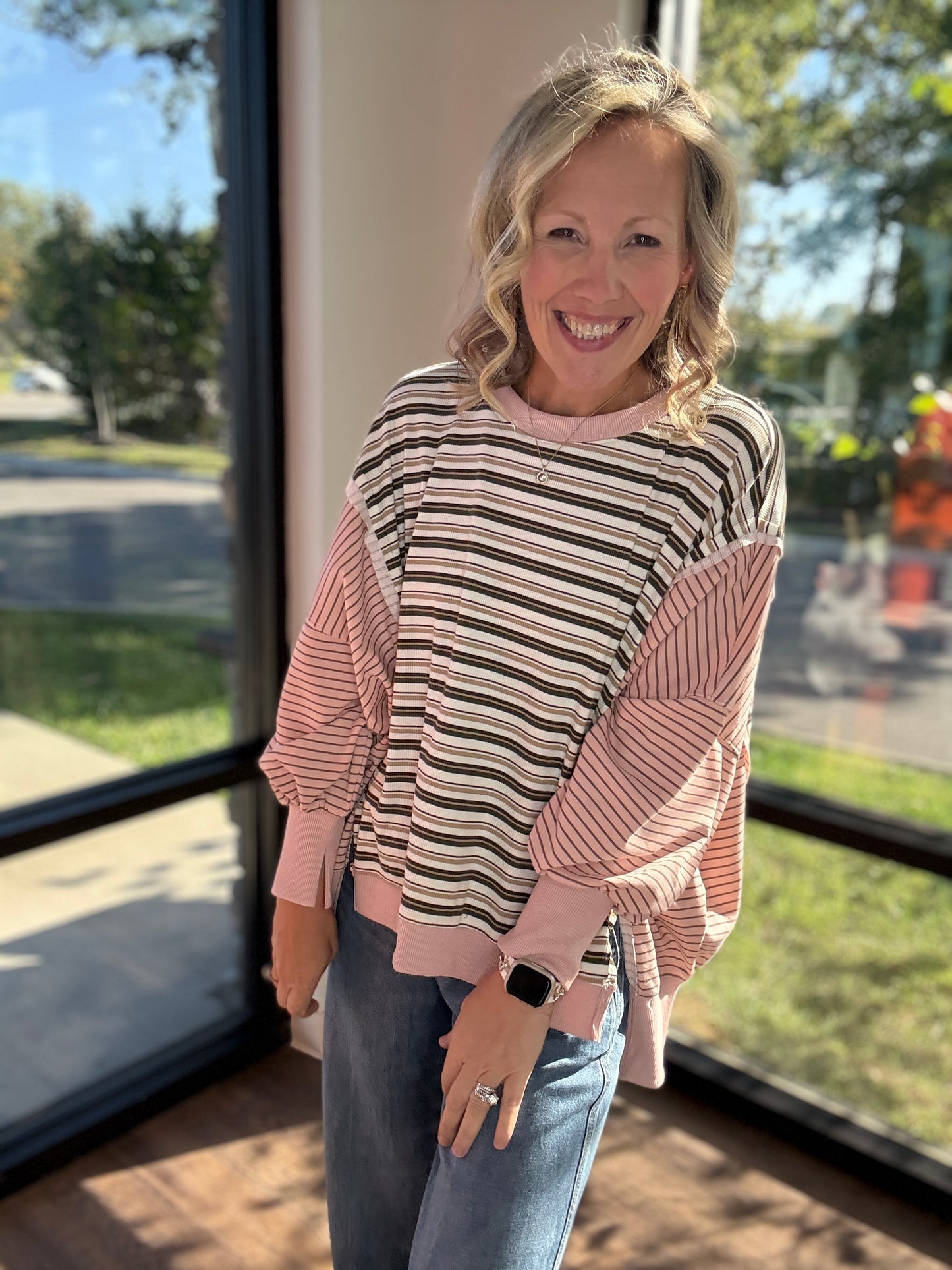 Easy Days Striped Sweatshirt