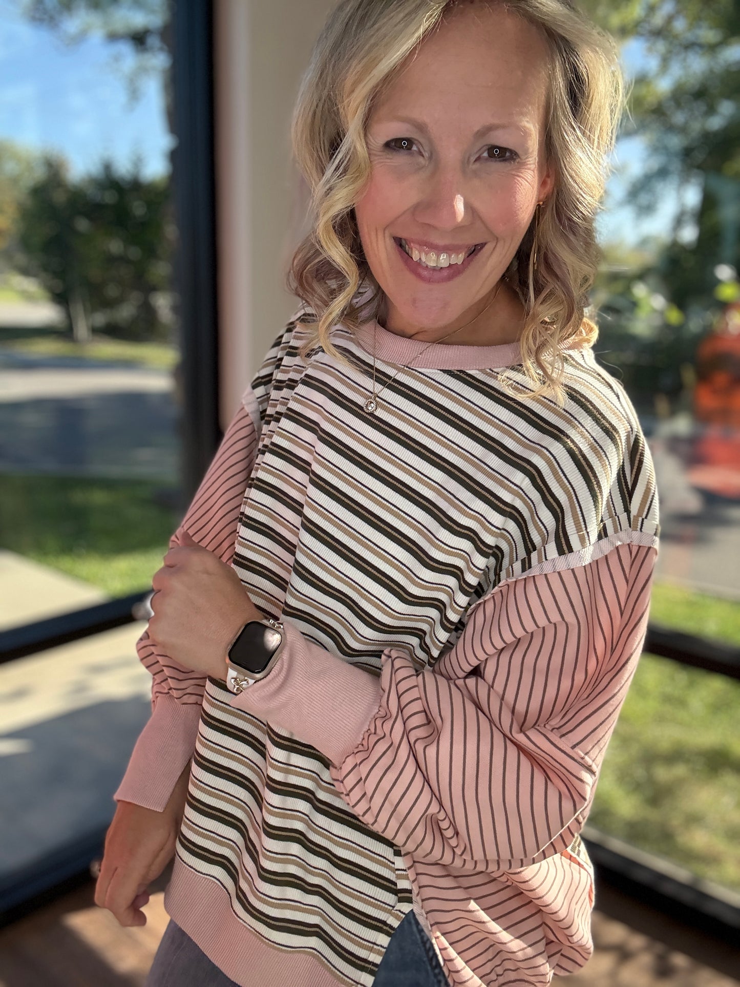 Easy Days Striped Sweatshirt