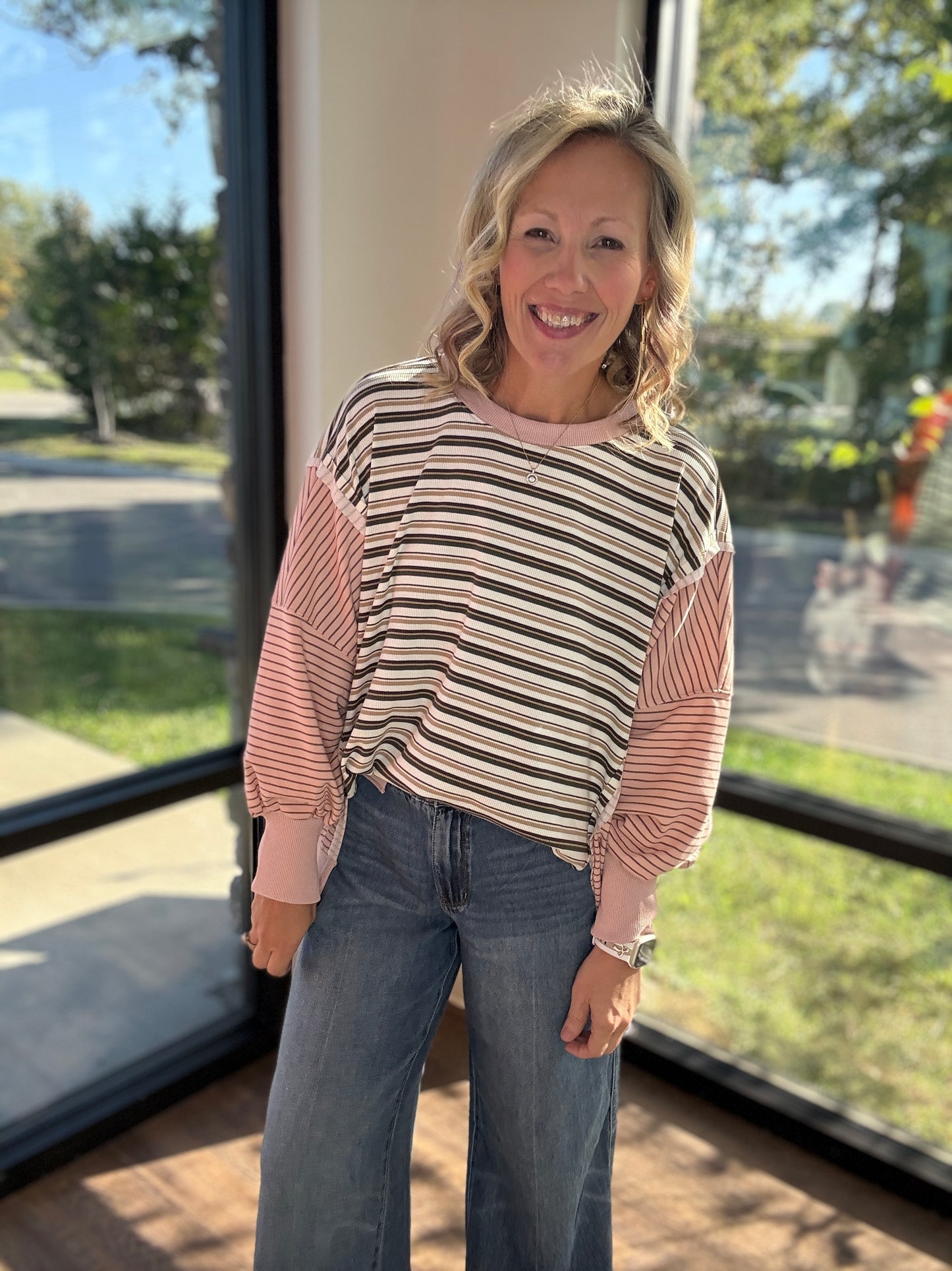 Easy Days Striped Sweatshirt