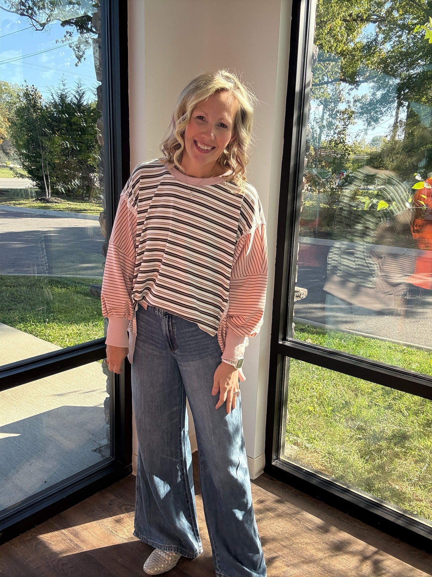 Easy Days Striped Sweatshirt