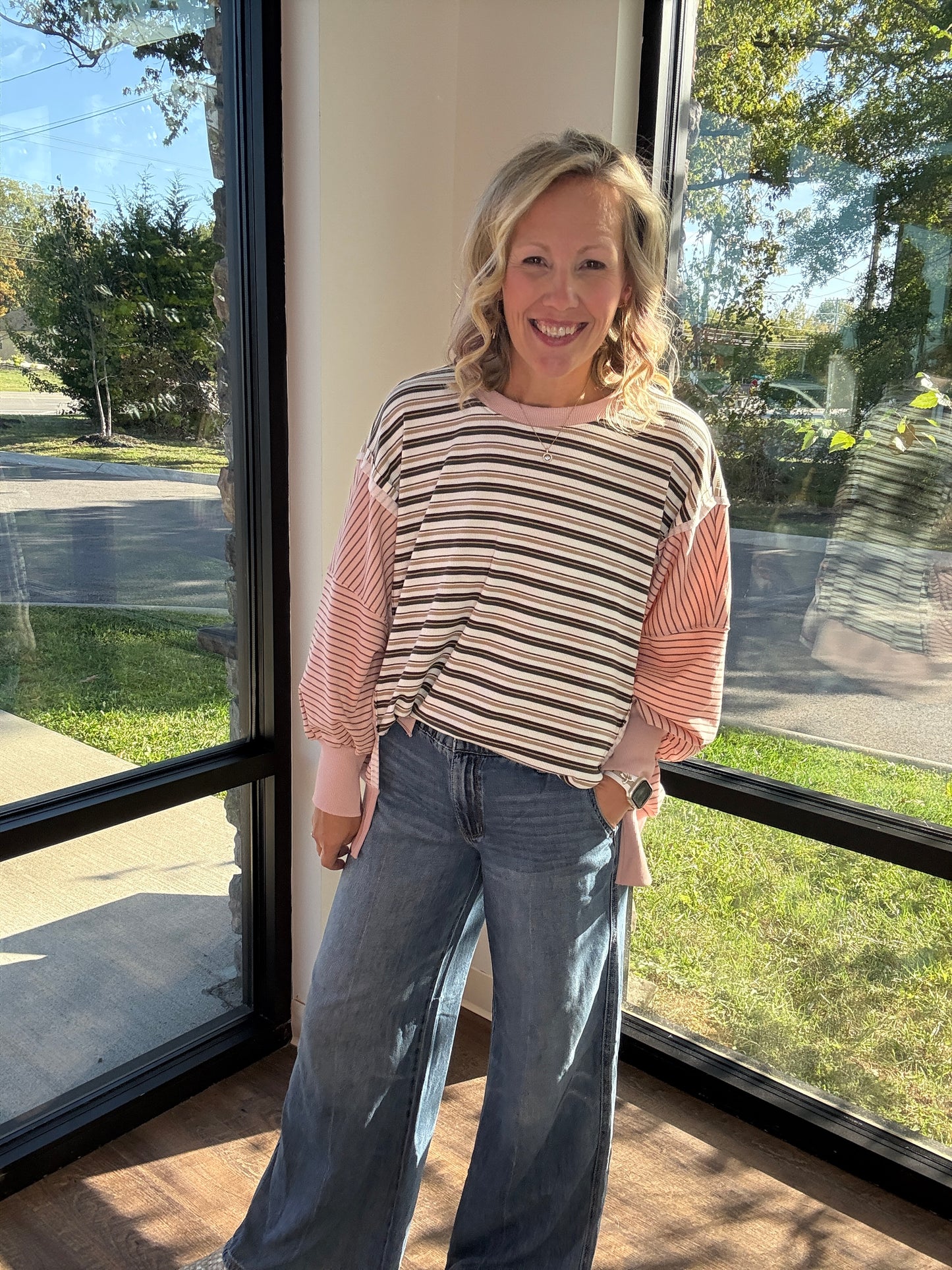 Easy Days Striped Sweatshirt