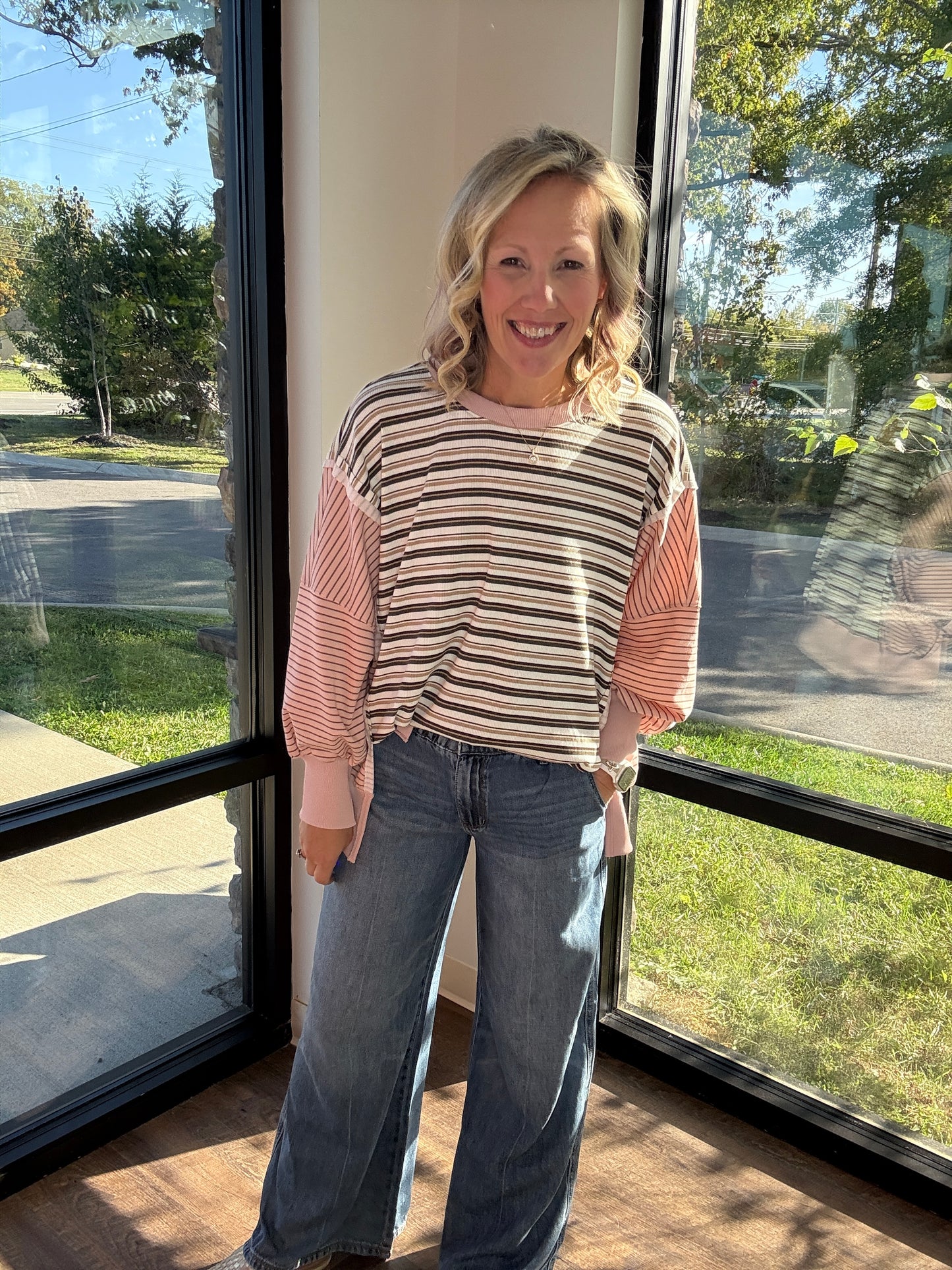 Easy Days Striped Sweatshirt