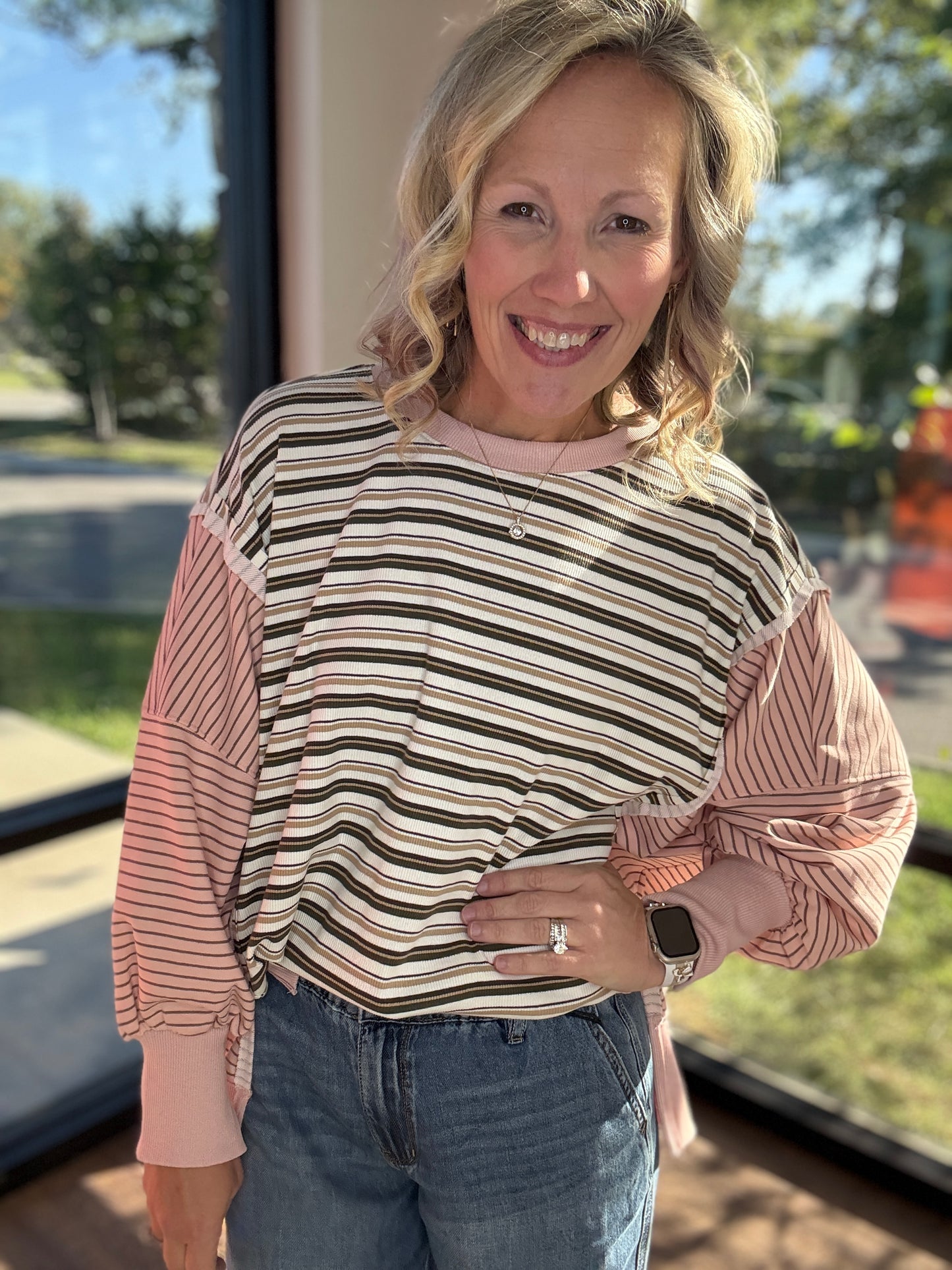 Easy Days Striped Sweatshirt