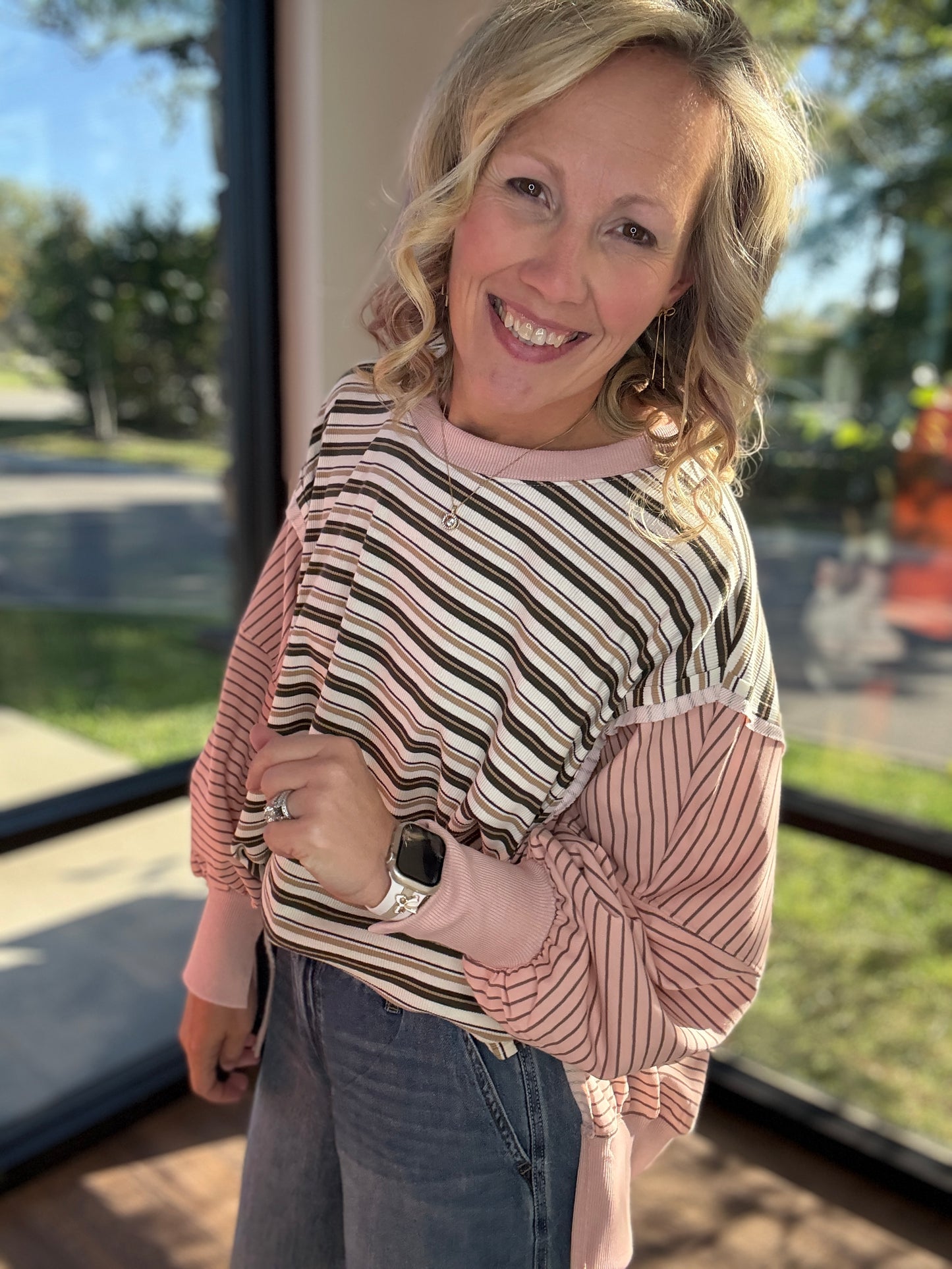 Easy Days Striped Sweatshirt