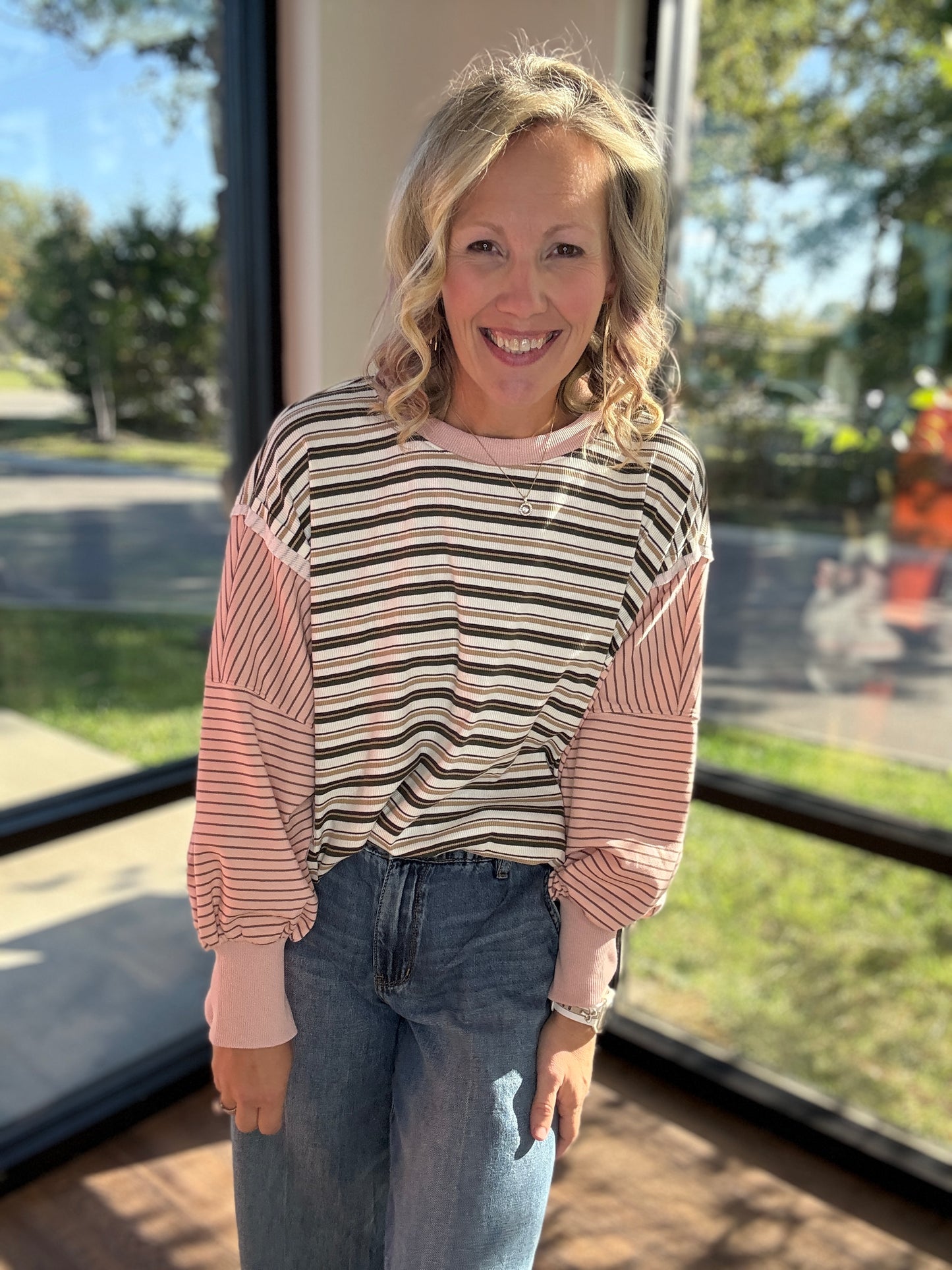 Easy Days Striped Sweatshirt