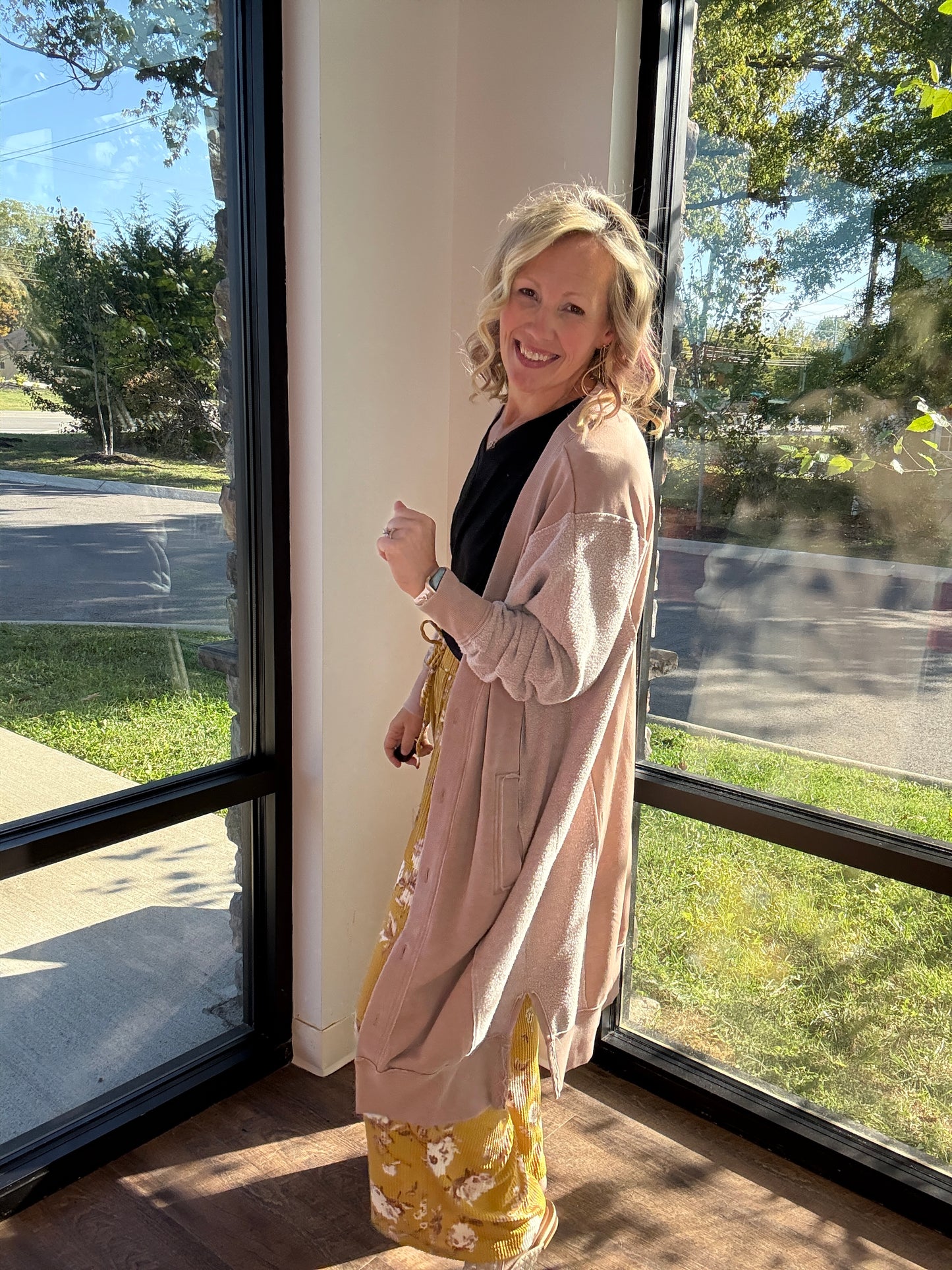 Haddie Floral Pants- Mustard