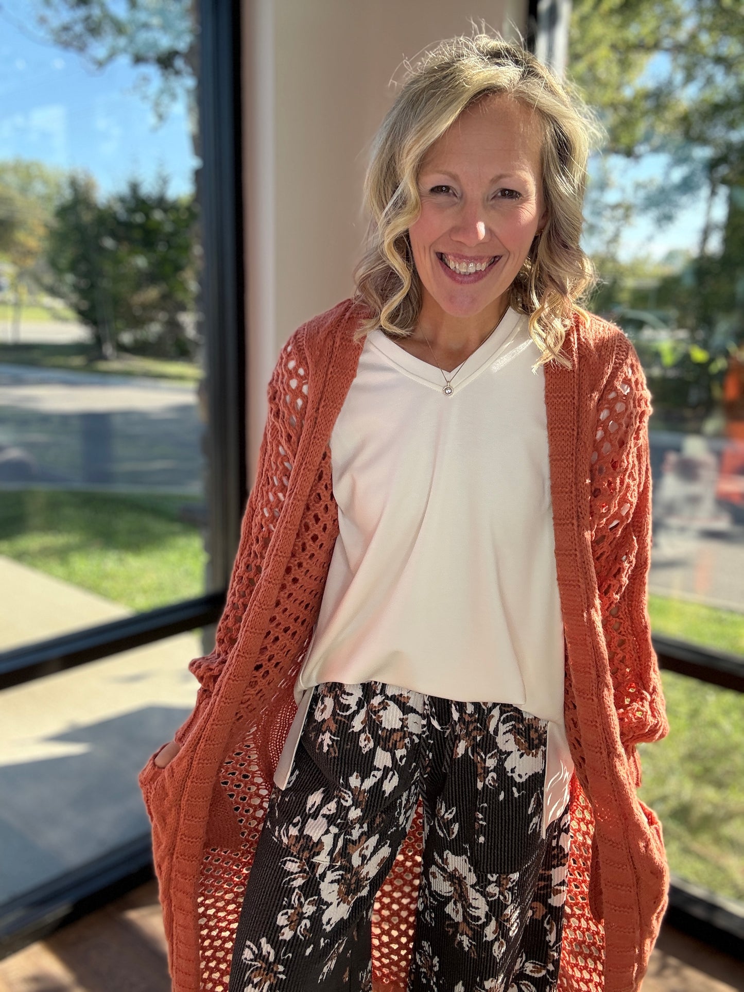 Haddie Floral Pants-Black