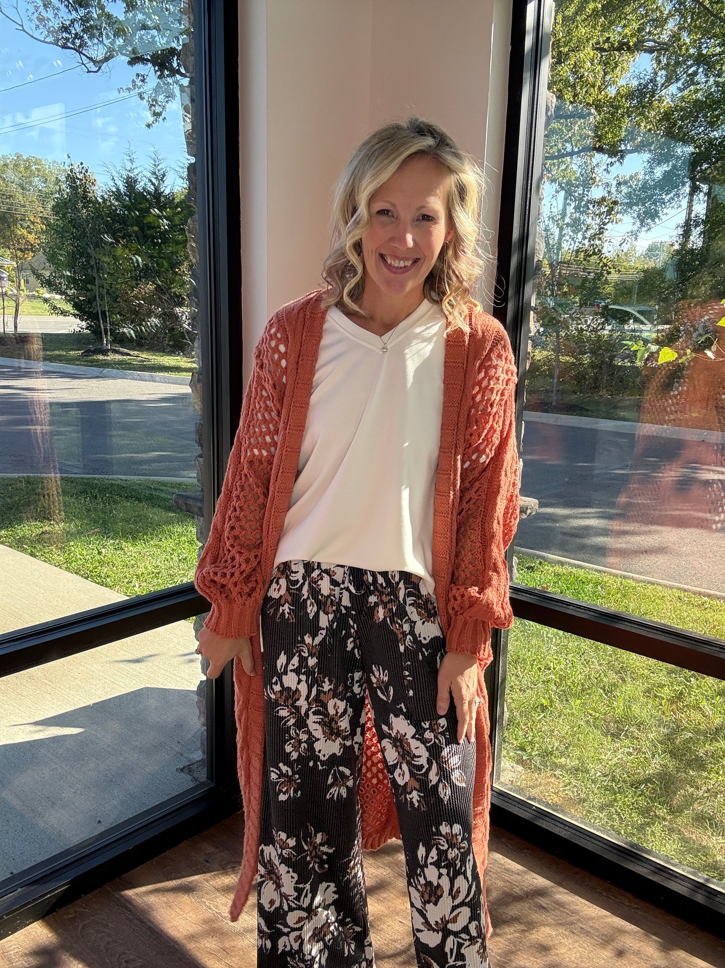 Haddie Floral Pants-Black