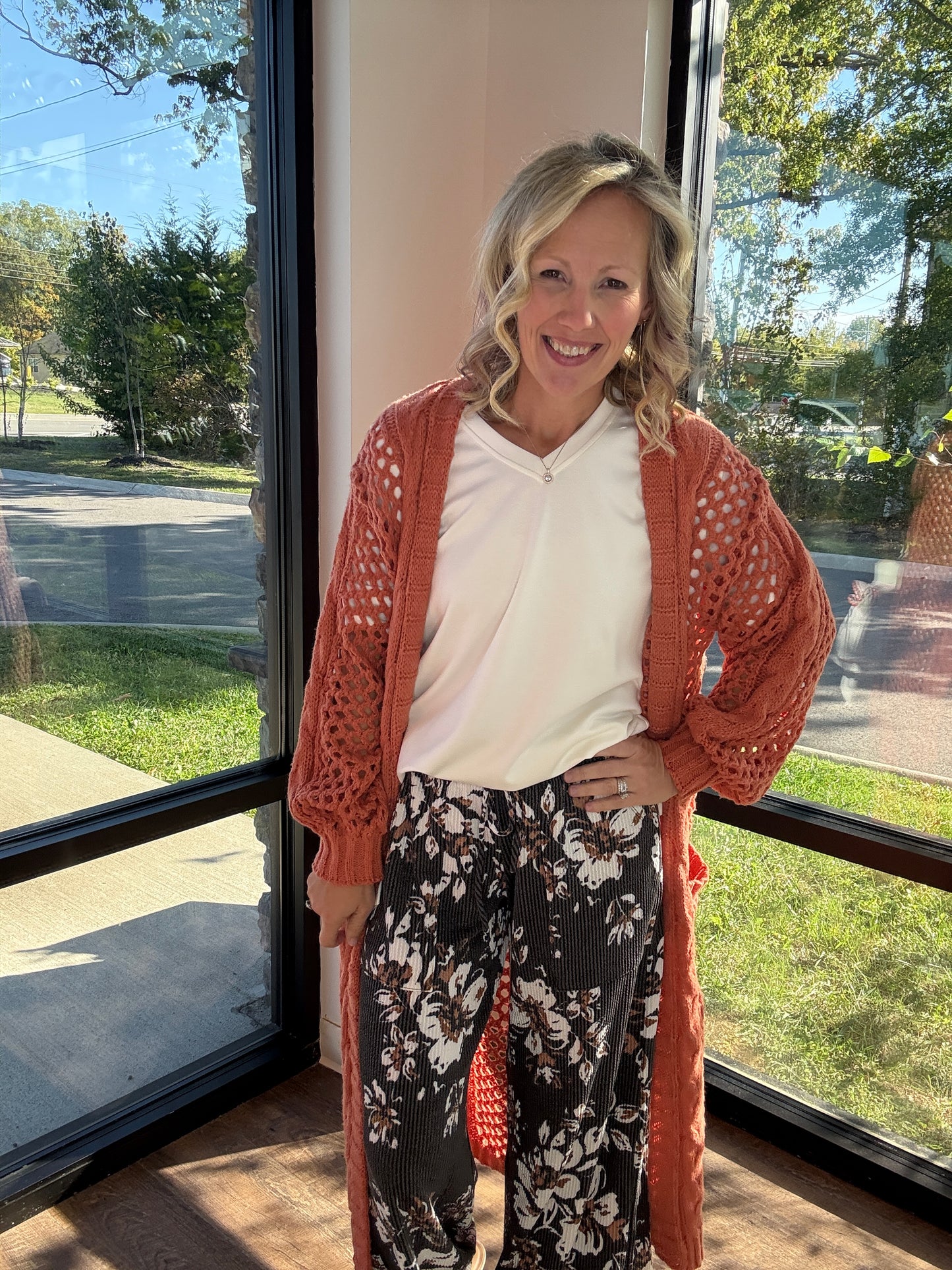 Haddie Floral Pants-Black