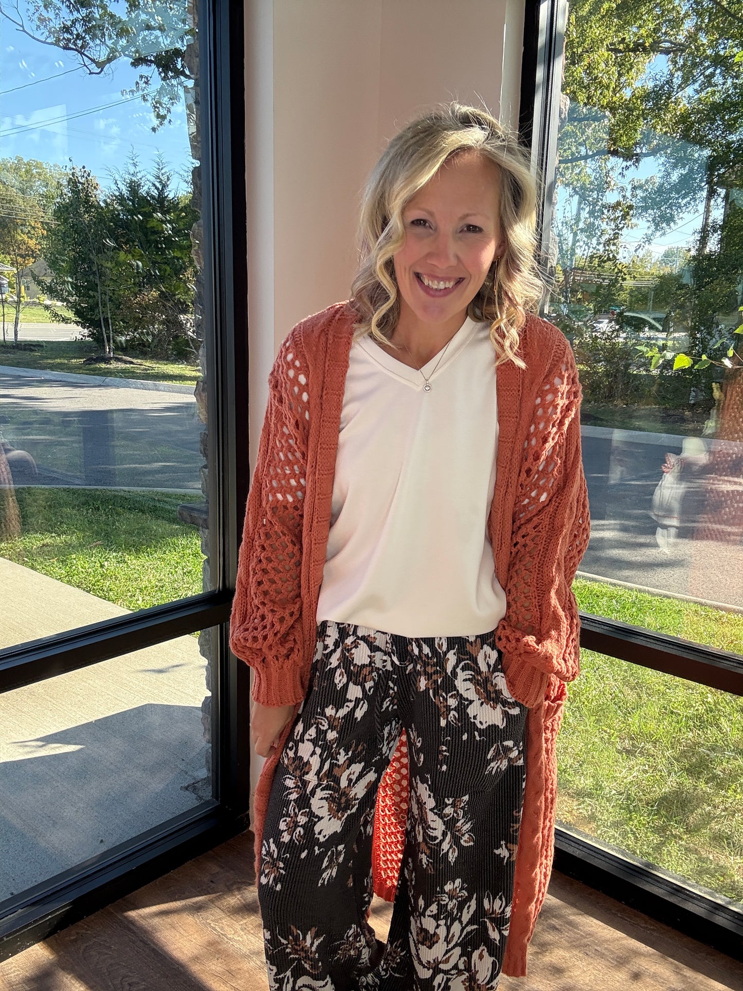 Haddie Floral Pants-Black