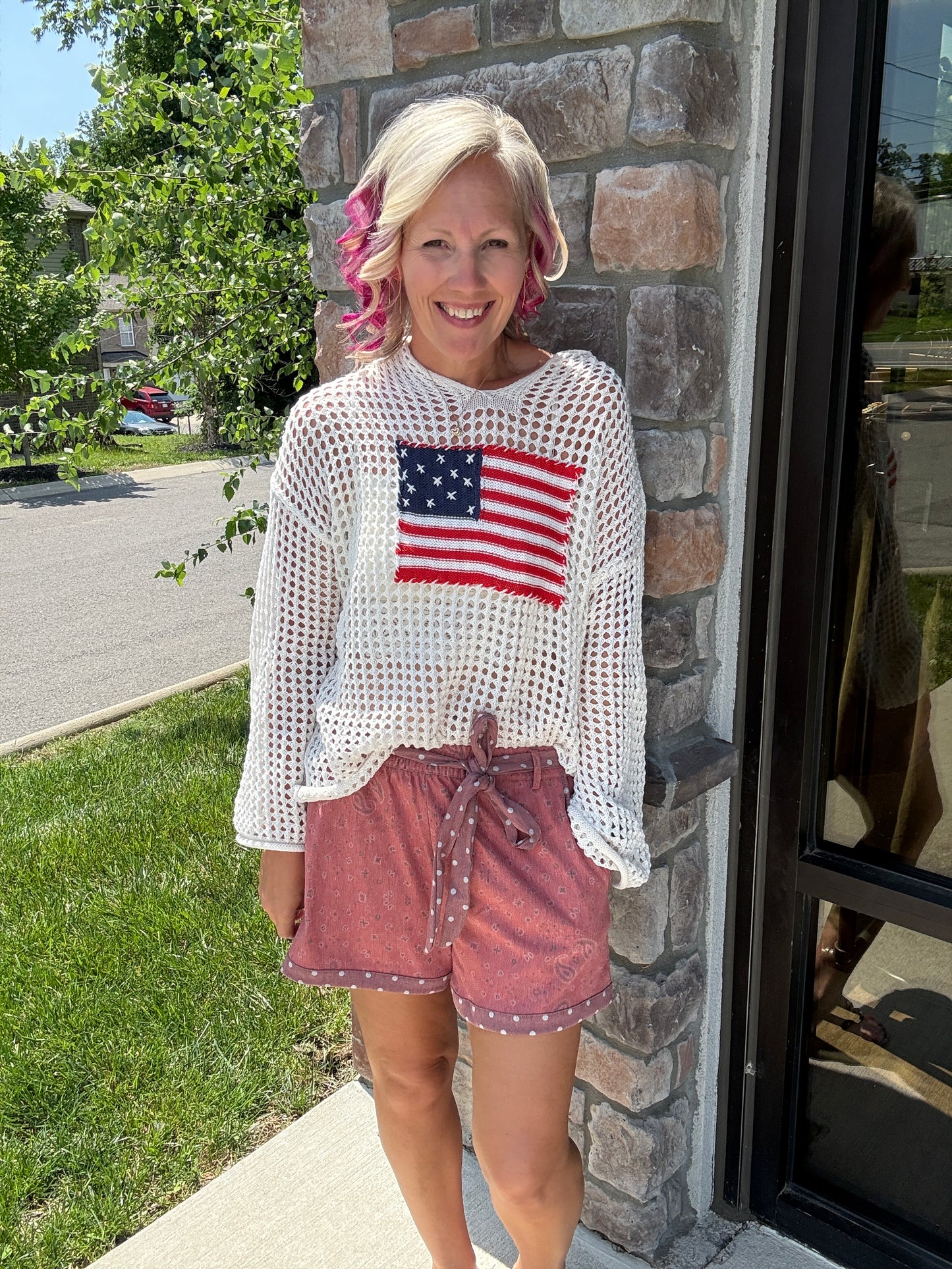 Freedom Flag Coastal Pullover