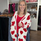 Heart Cloud Cardigan-Red