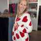 Heart Cloud Cardigan-Red