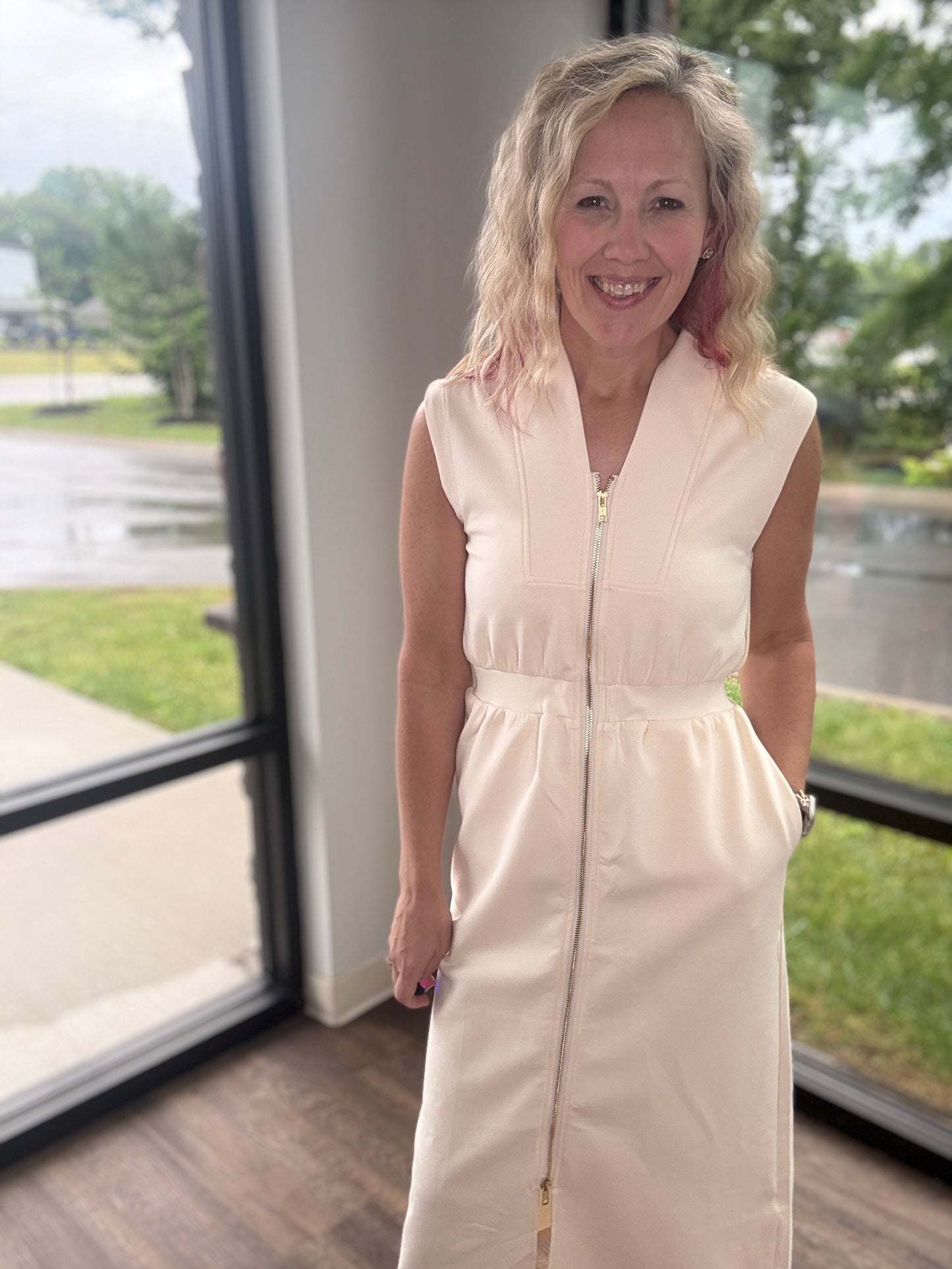 Cream Midi Dress