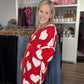 Heart Cloud Cardigan-Red