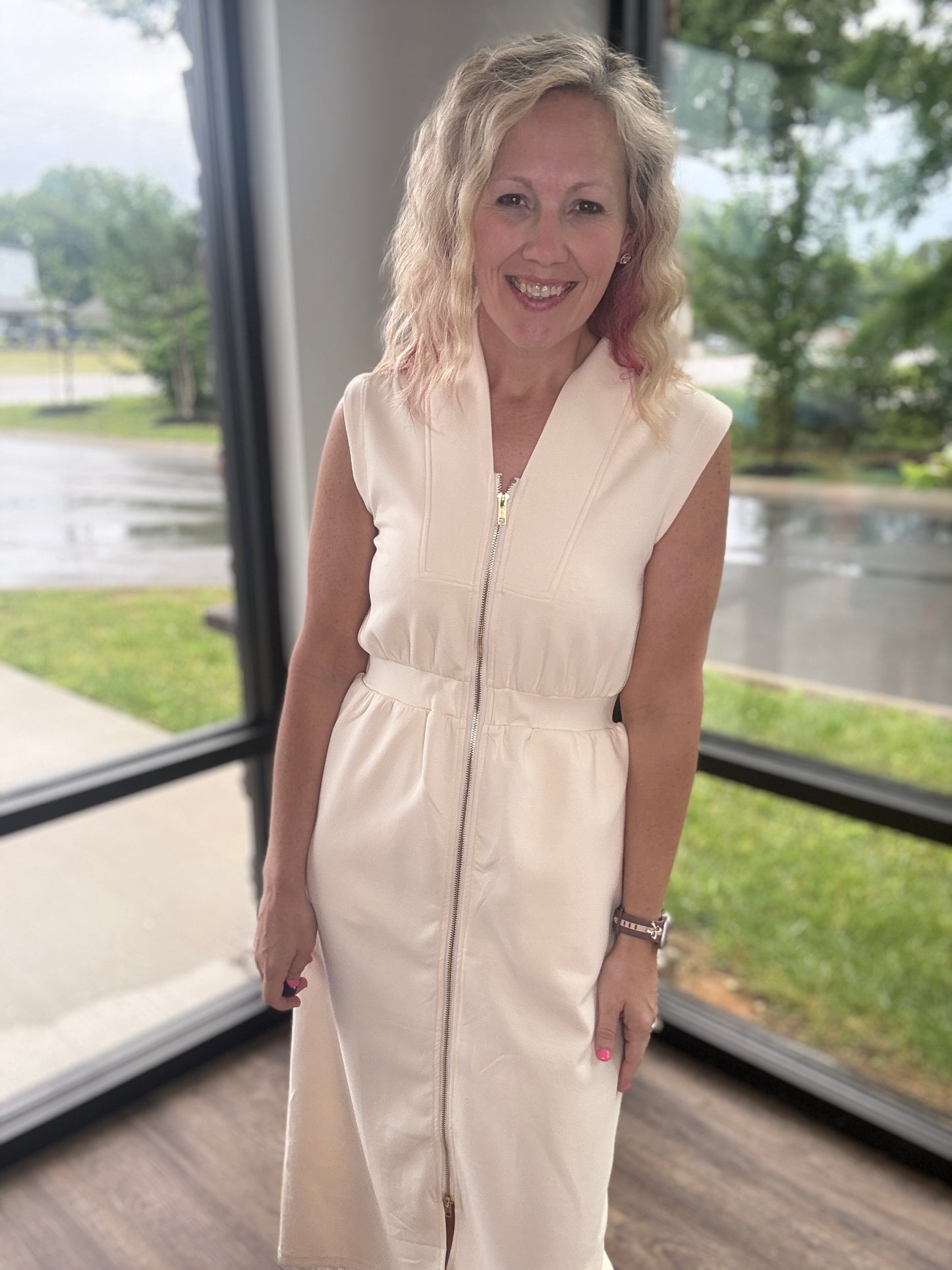 Cream Midi Dress