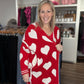 Heart Cloud Cardigan-Red