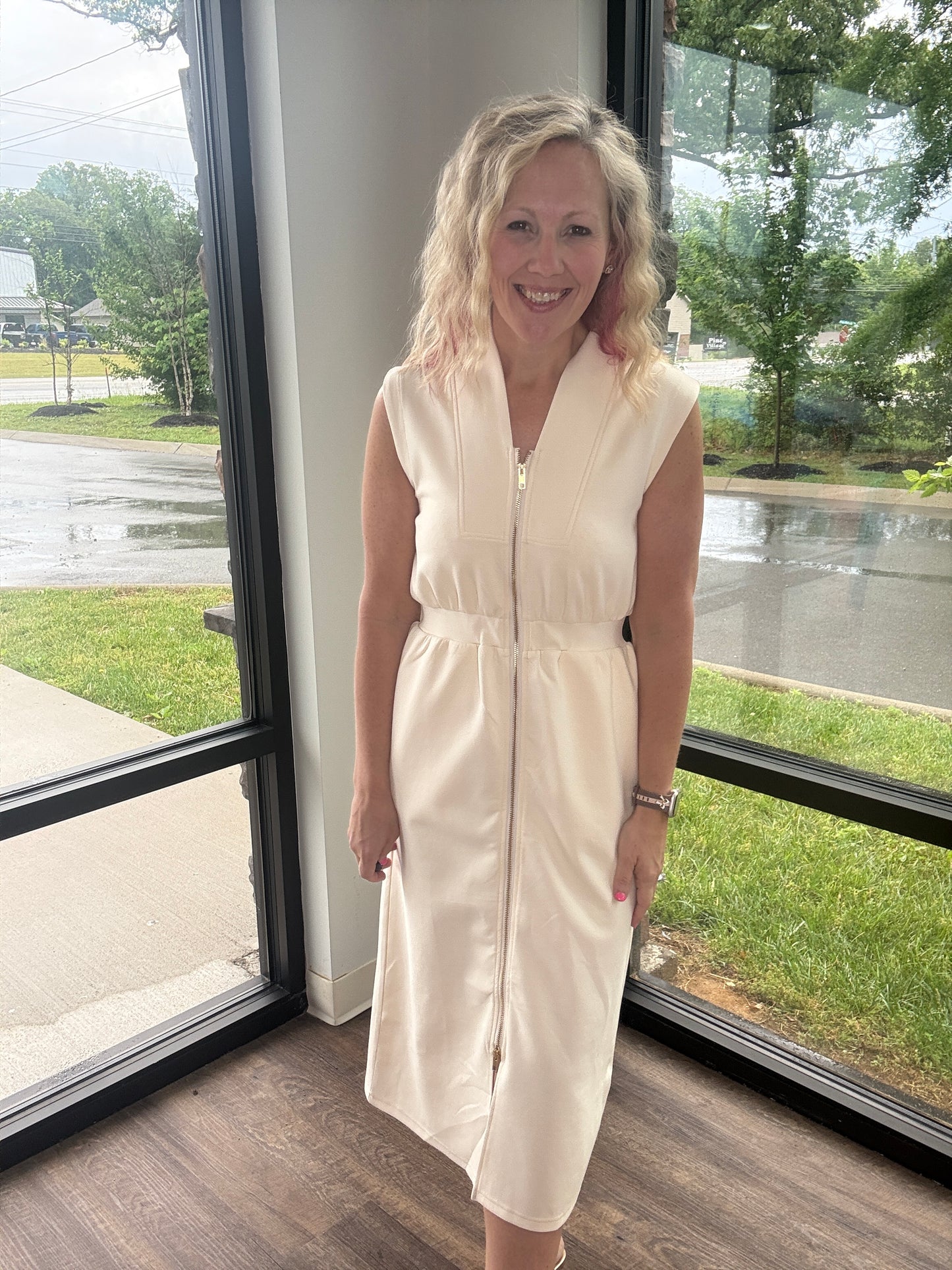 Cream Midi Dress