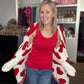 Heart Cloud Cardigan-Red