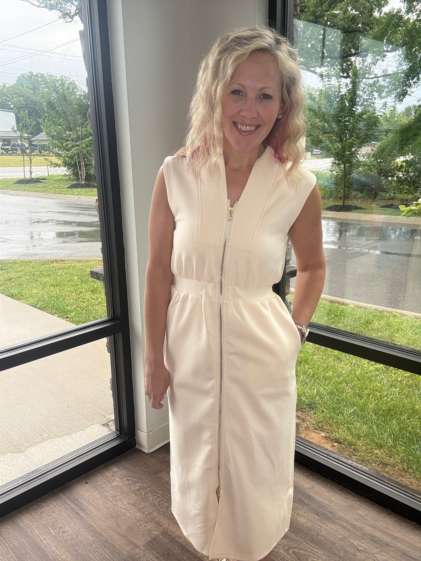 Cream Midi Dress