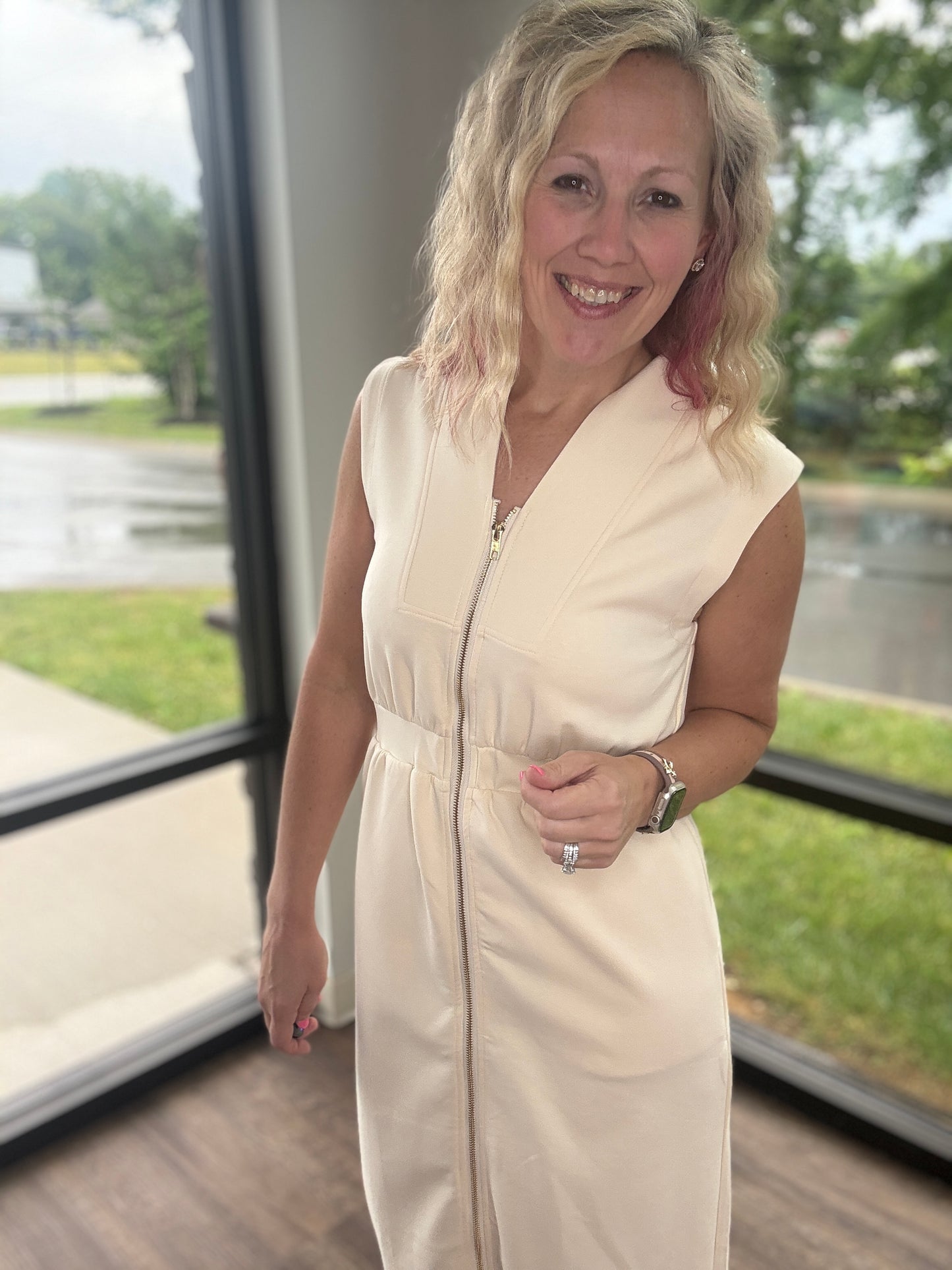Cream Midi Dress