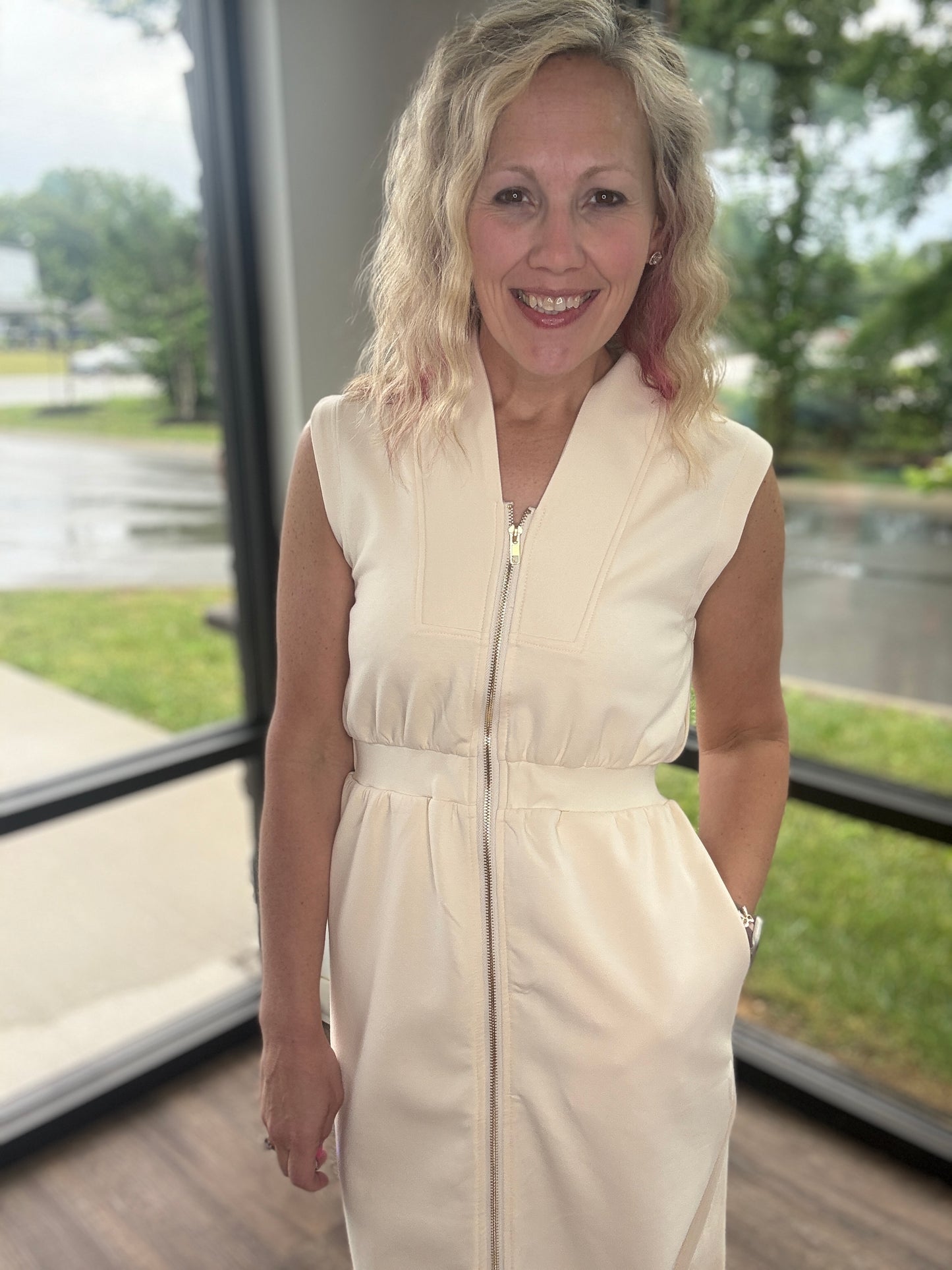 Cream Midi Dress
