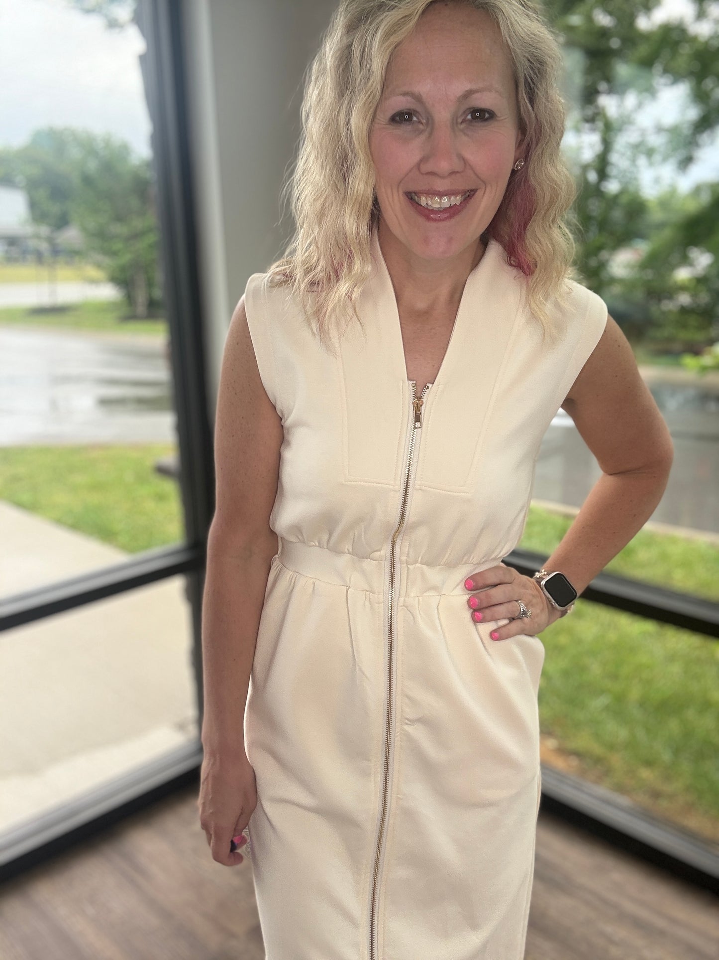Cream Midi Dress