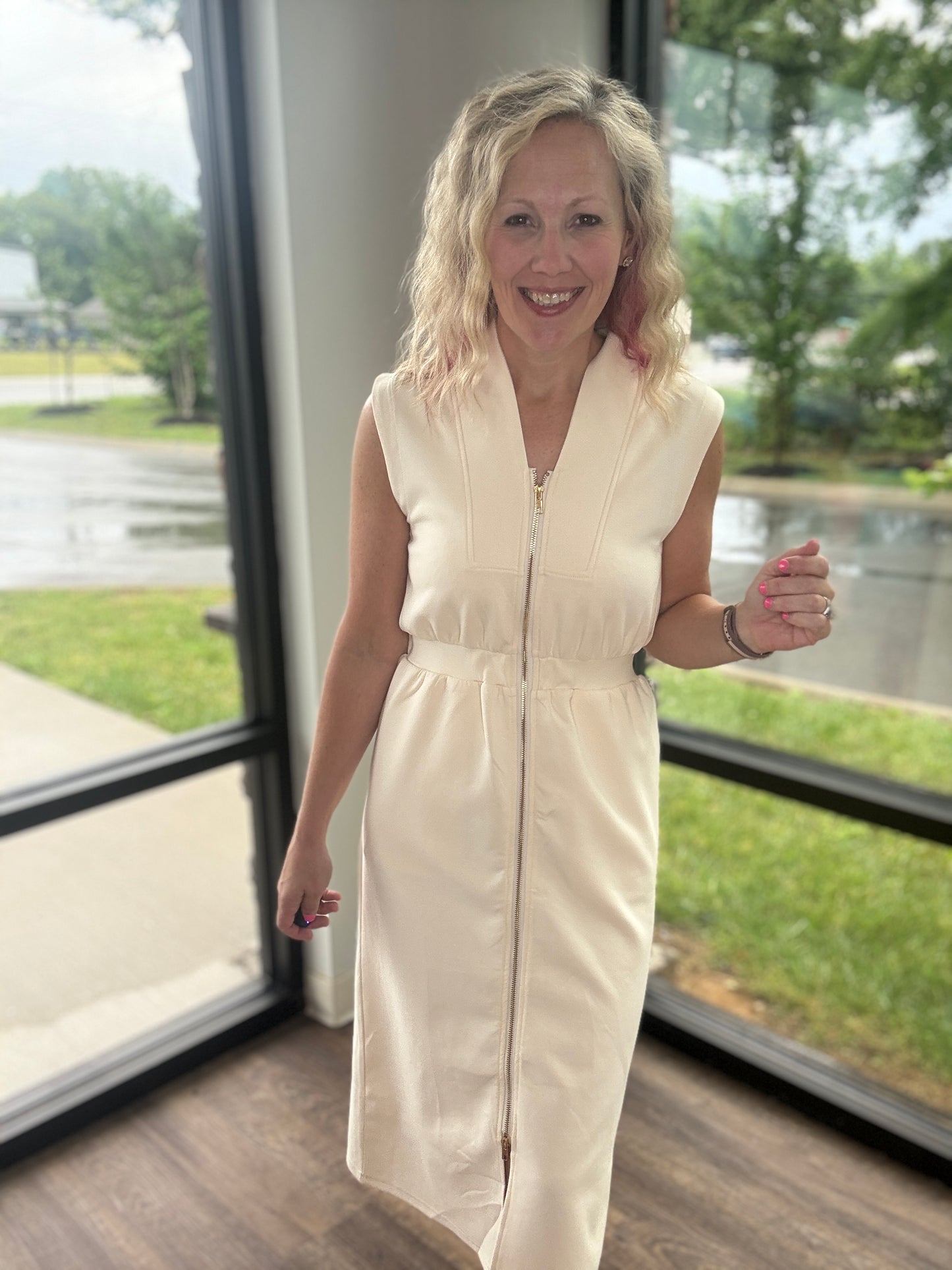 Cream Midi Dress