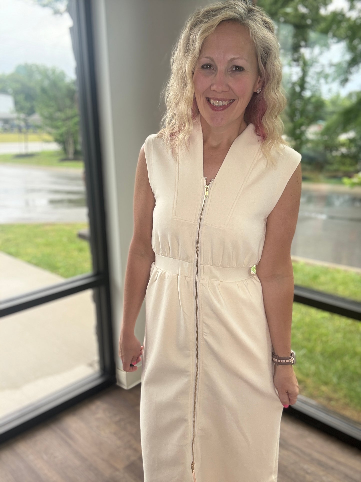 Cream Midi Dress