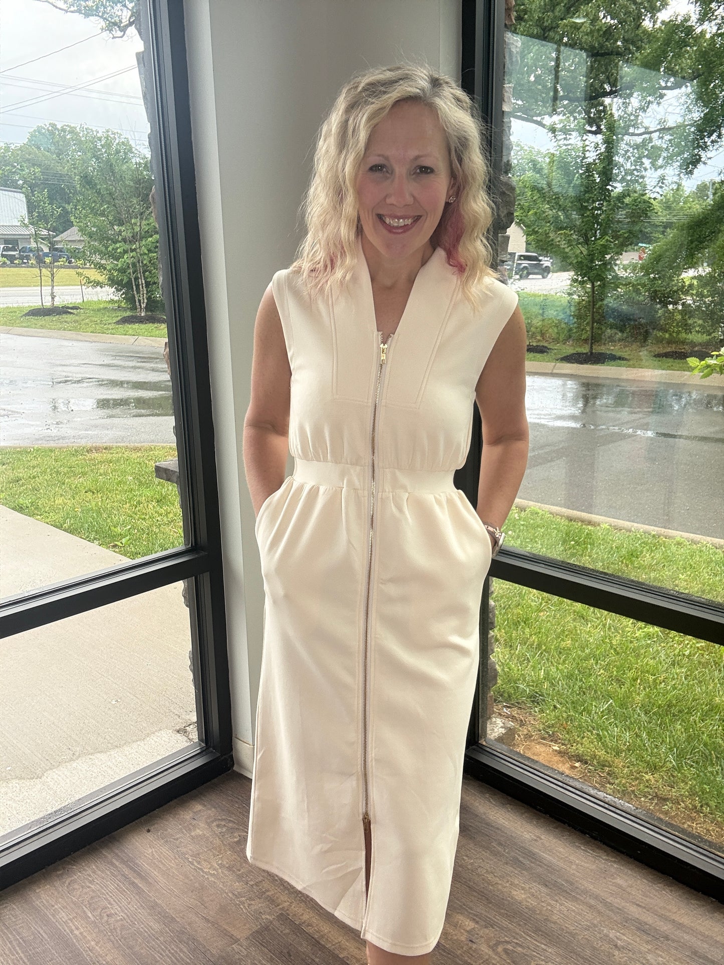 Cream Midi Dress
