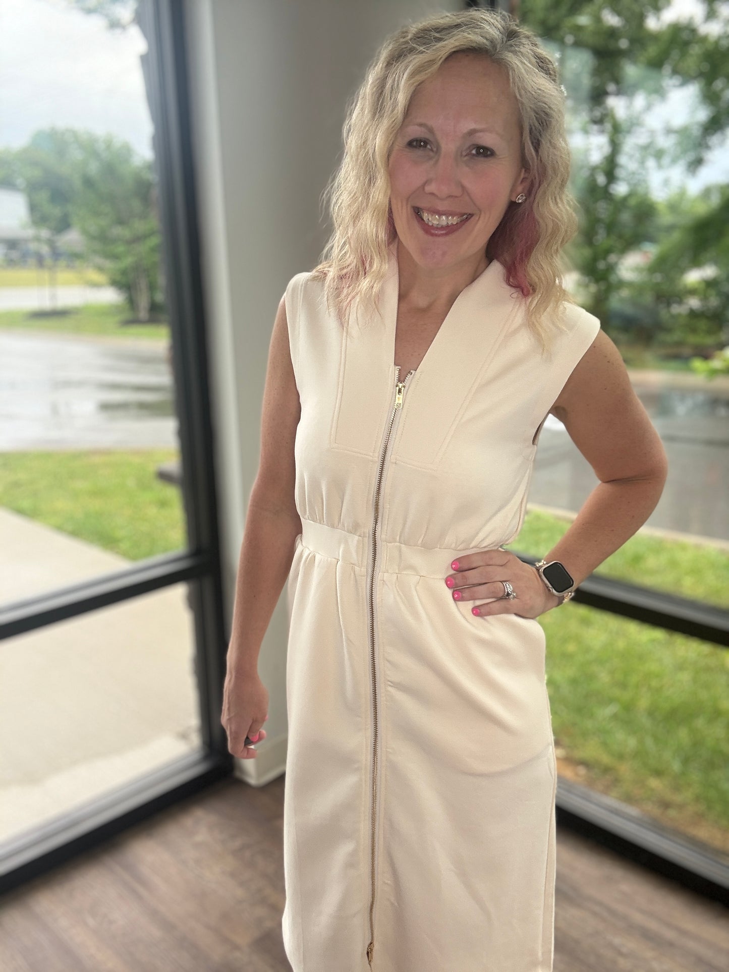 Cream Midi Dress