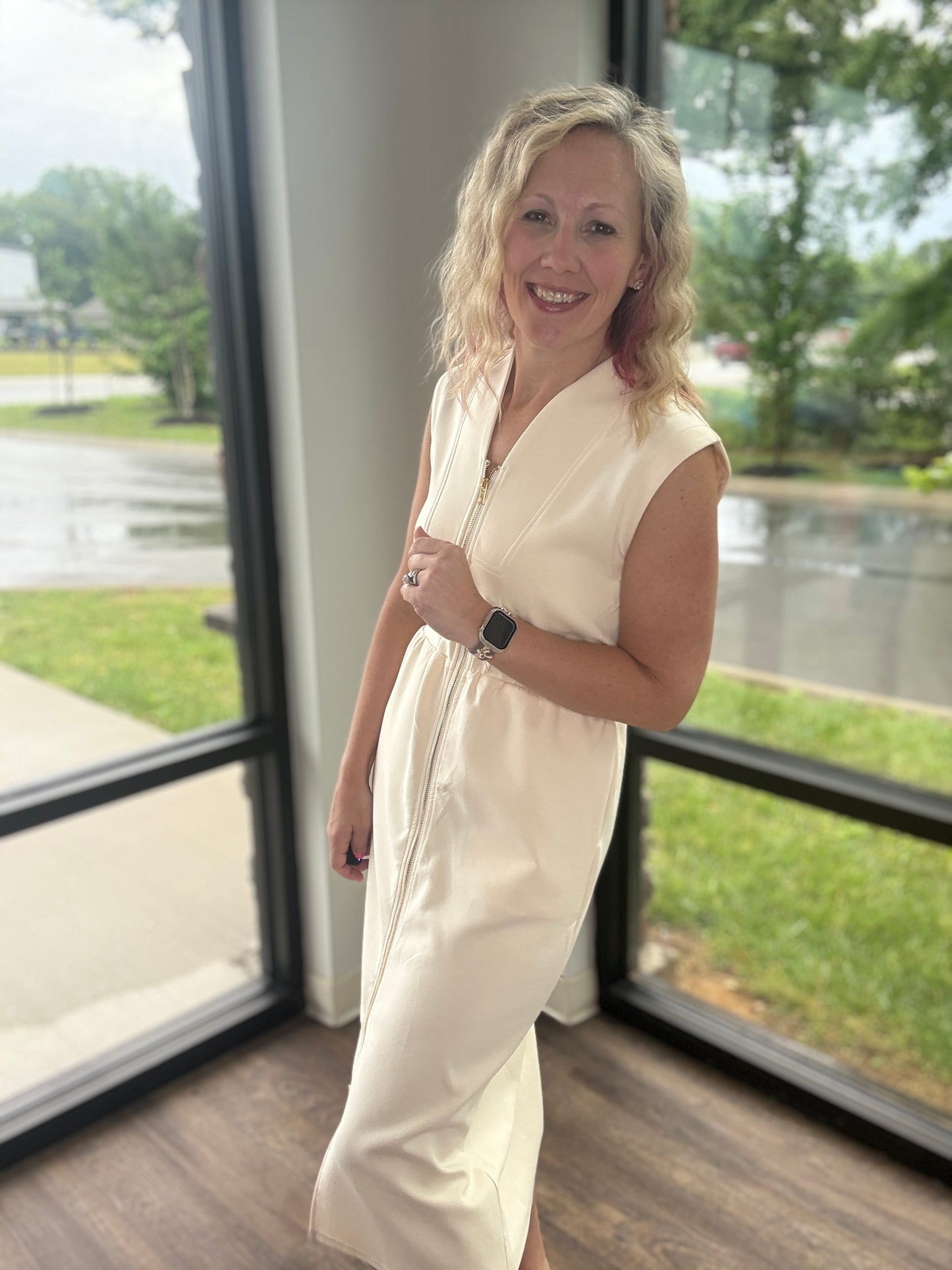 Cream Midi Dress