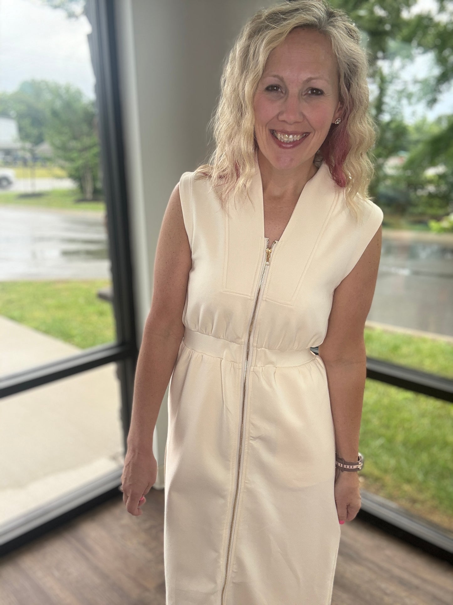 Cream Midi Dress
