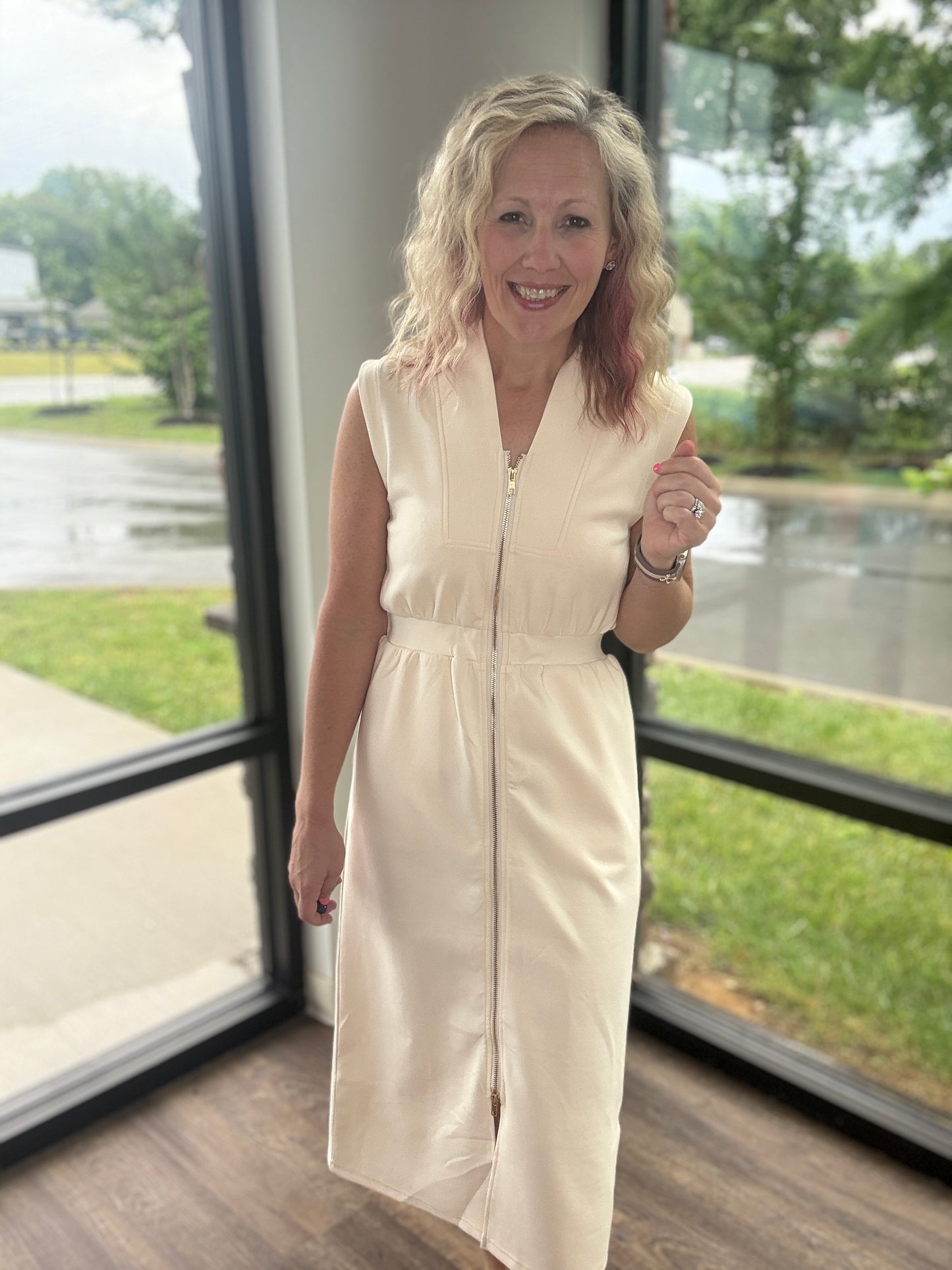 Cream Midi Dress