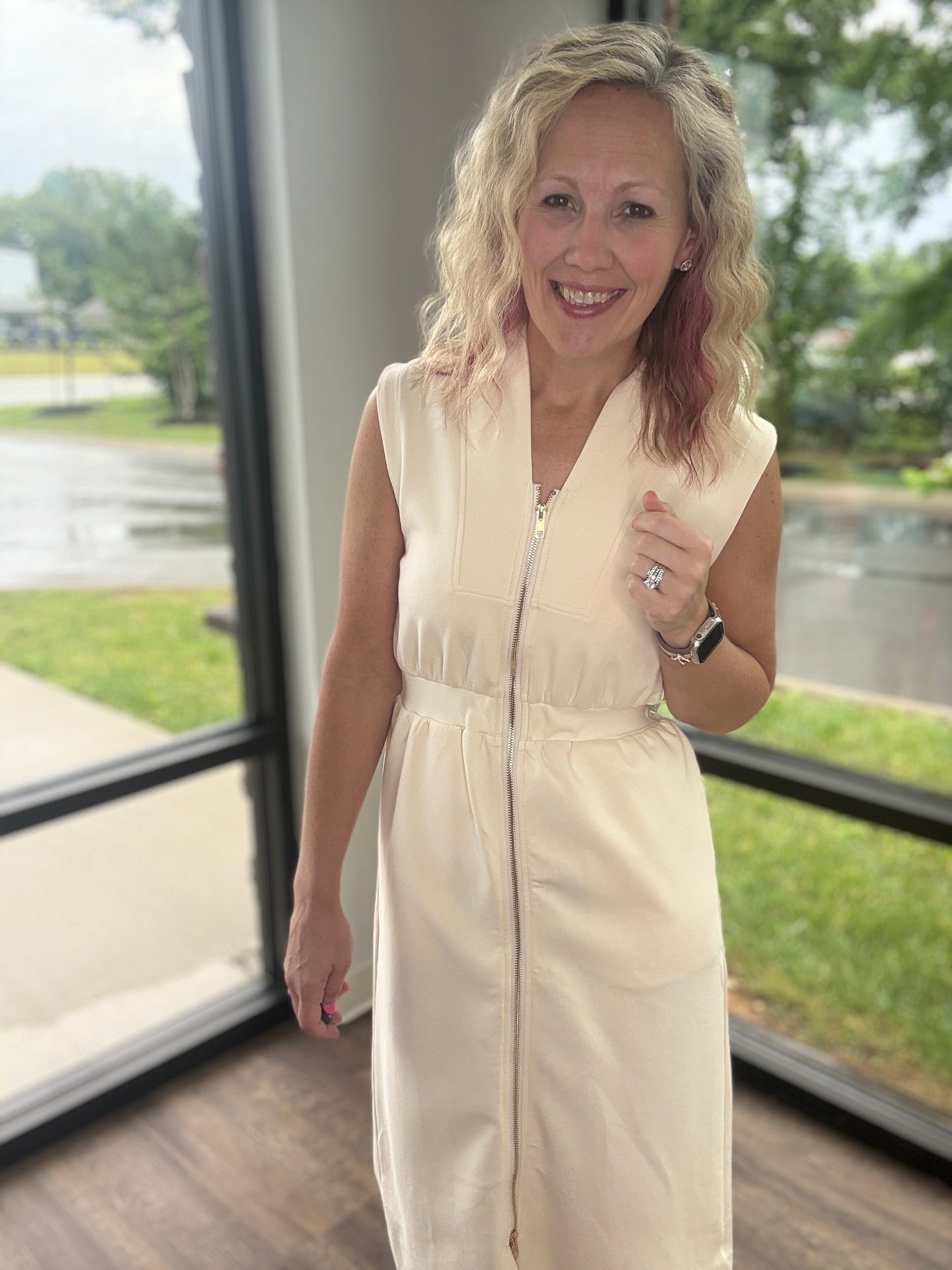 Cream Midi Dress