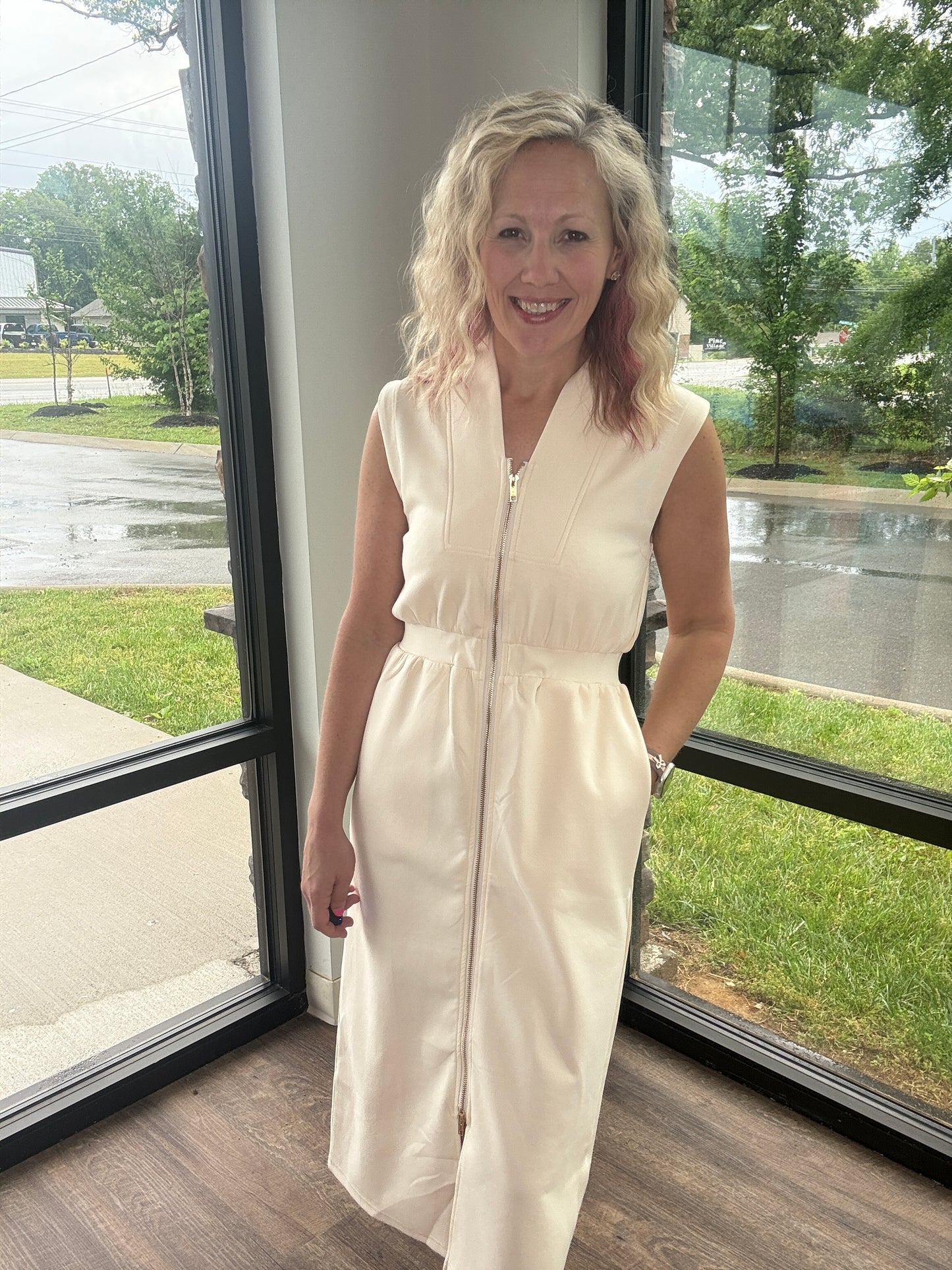 Cream Midi Dress