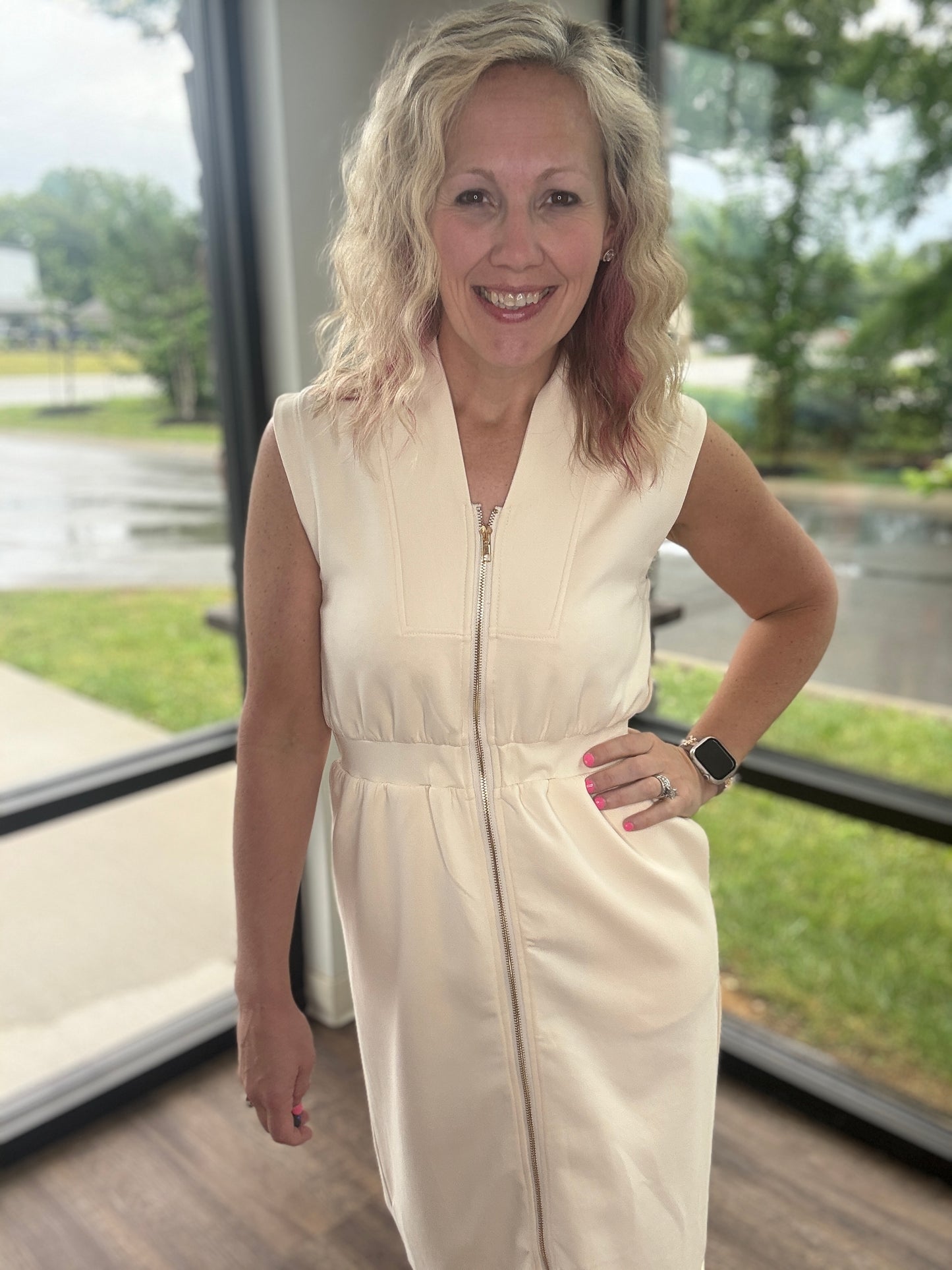 Cream Midi Dress