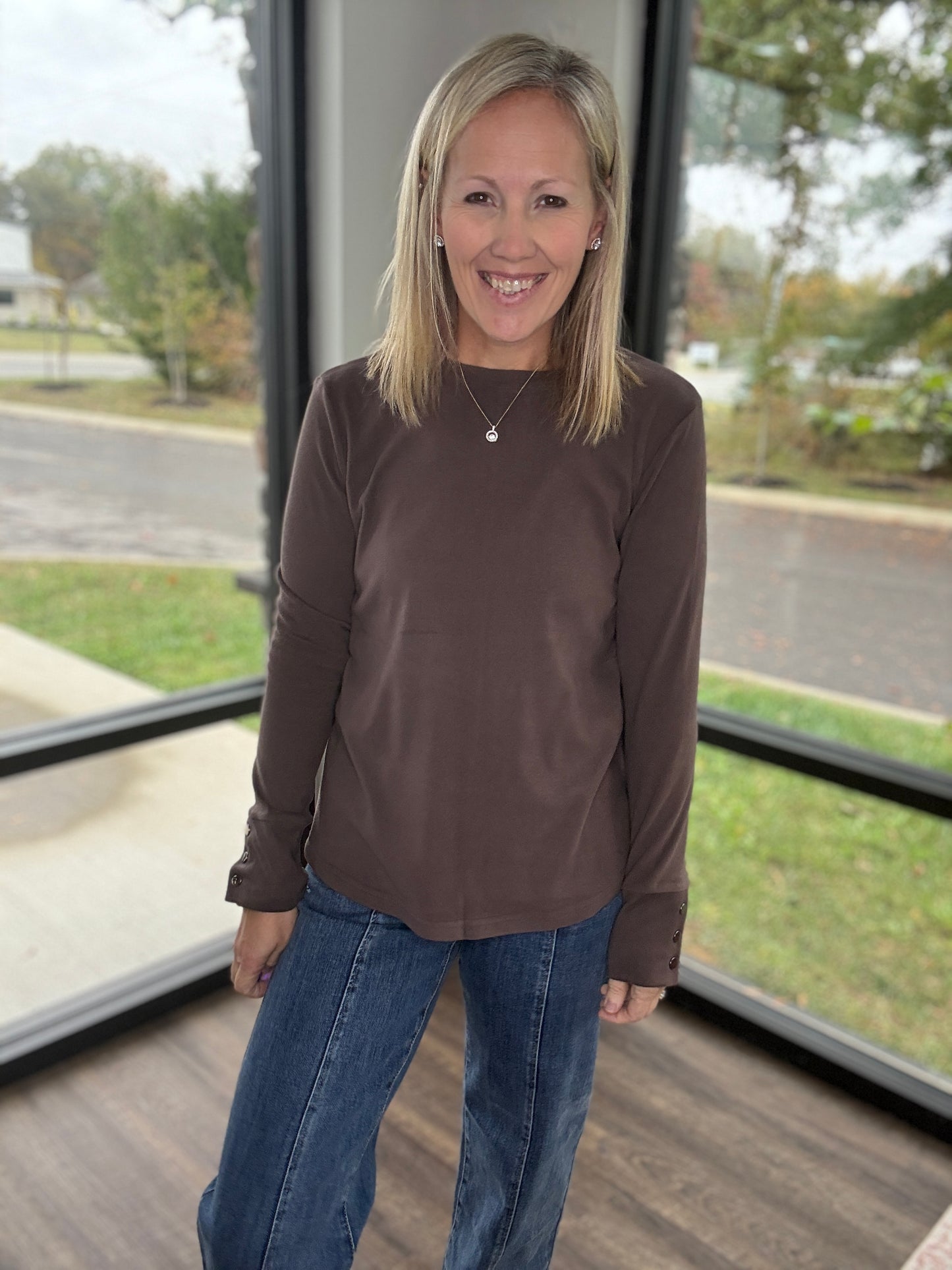 Alexis Top- Chocolate