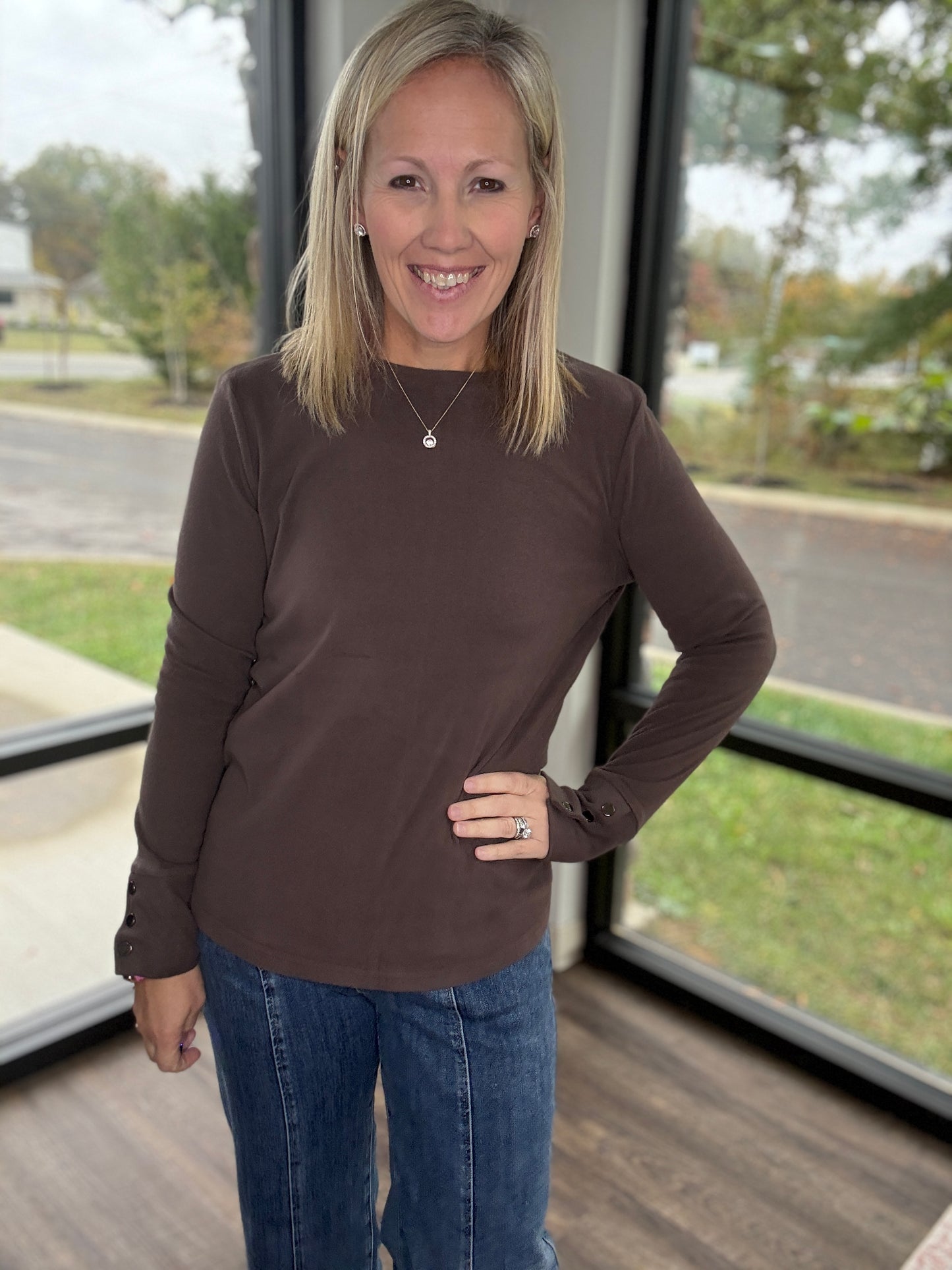 Alexis Top- Chocolate