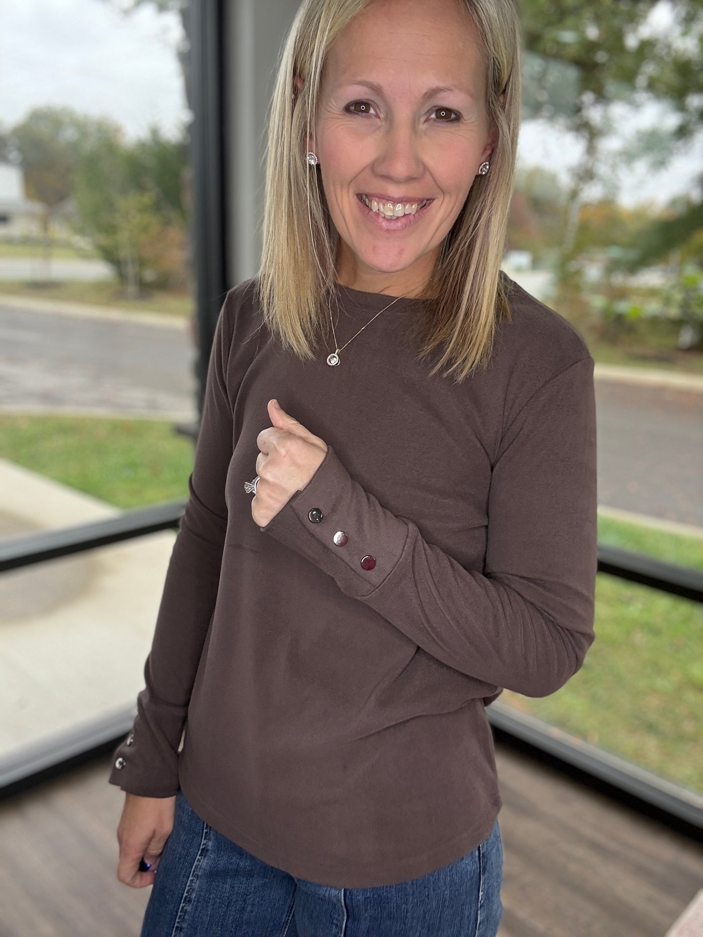 Alexis Top- Chocolate